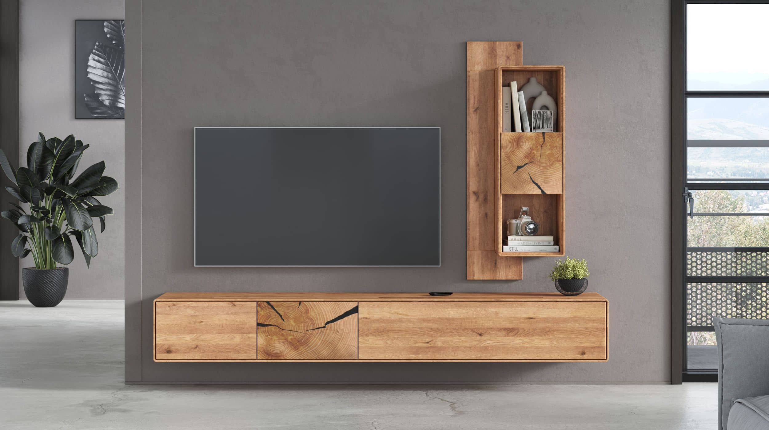 Wandboard Wildeiche massiv geölt 104 cm - TORVEN
