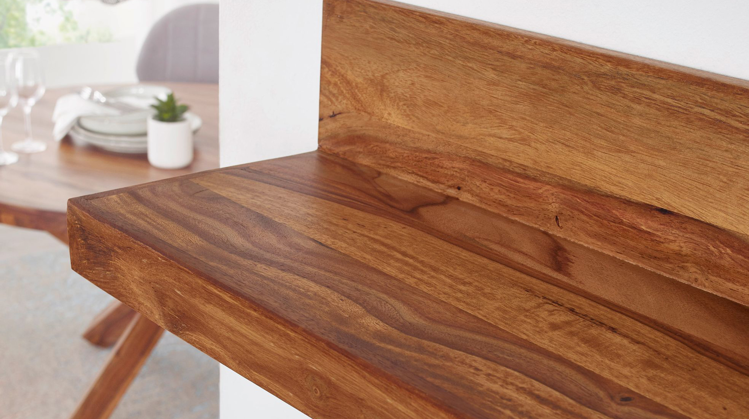 Wandboard Sheesham massiv gebeizt - 110 cm - MIKKEL