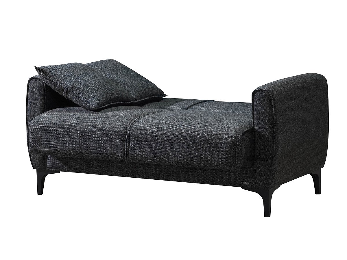 Einzelsofa anthrazit Schlaffunktion ausziehbar 2-Sitzer 138 cm - SAHIN