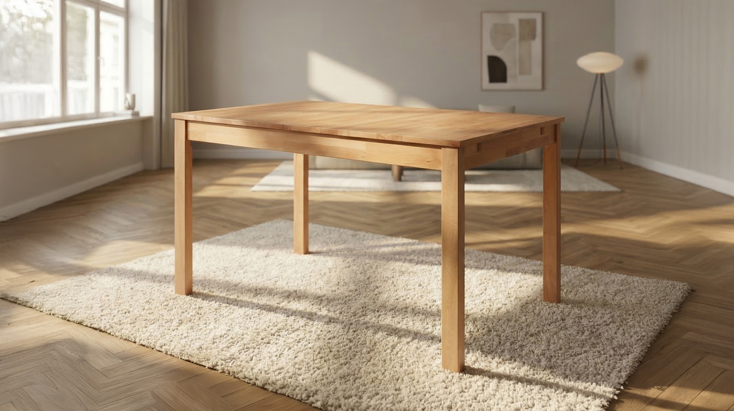 Esstisch 125 cm ausziehbar 165 cm Kernbuche massiv geölt - VARIUS