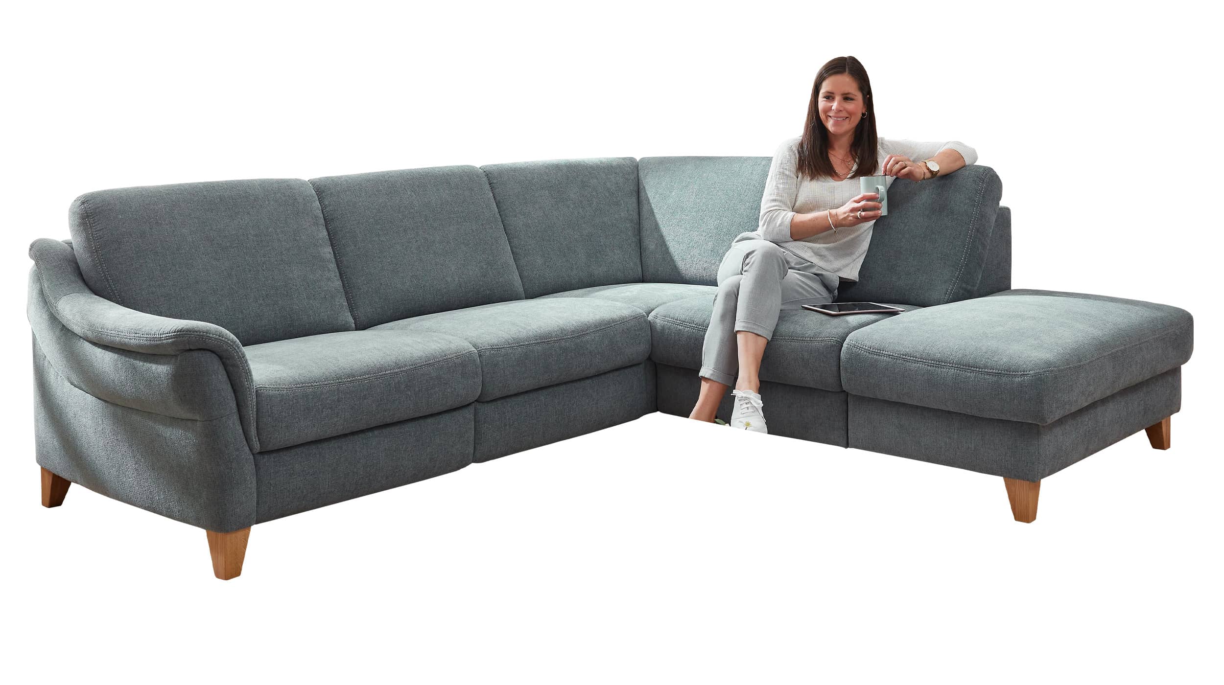 Couchliebe® Wohnlandschaft planbar - milan steel - Basis Version - MANDA