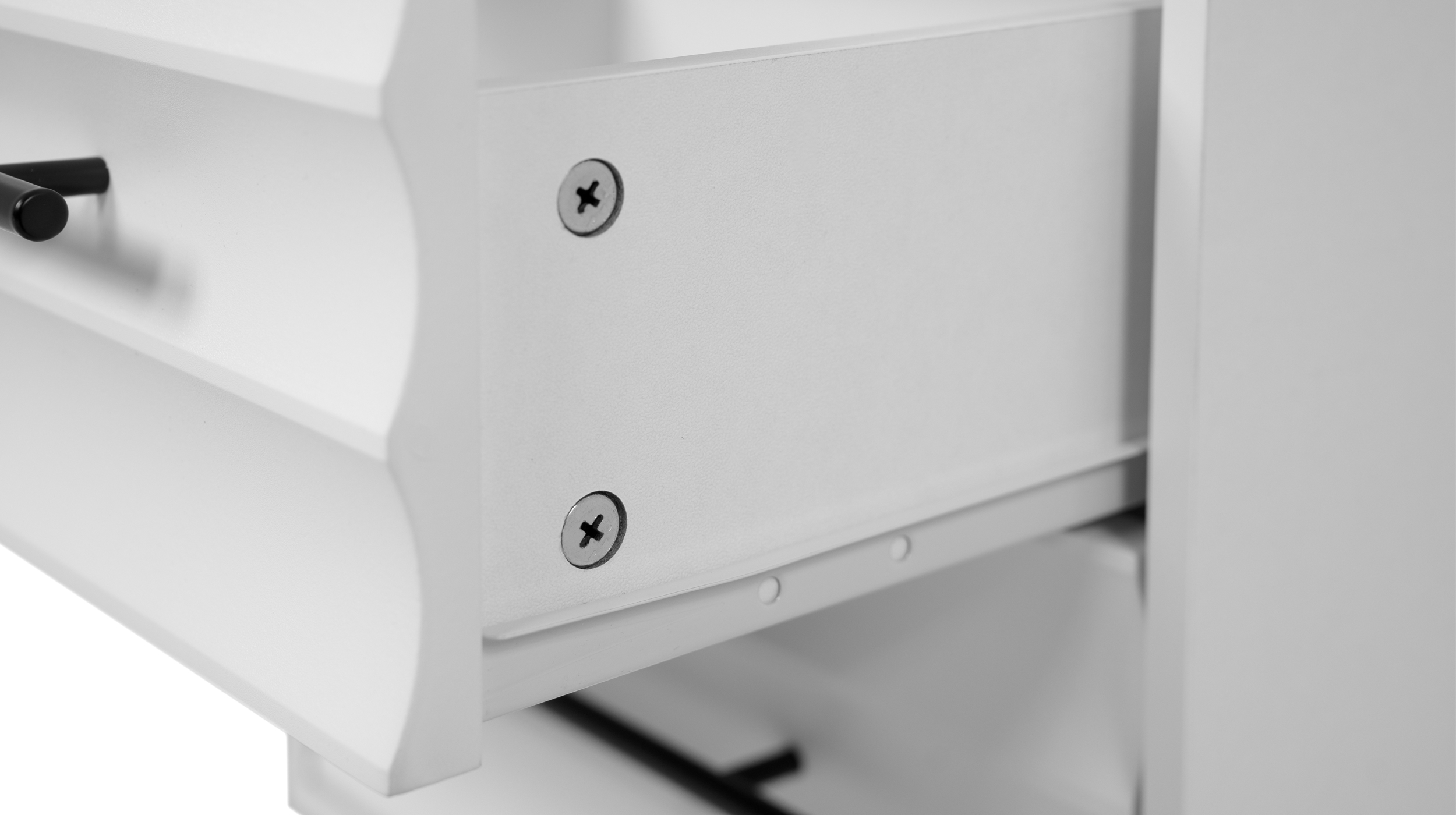 Nachttisch weiß 40 x 39 cm - 2 Schubladen - FALUN