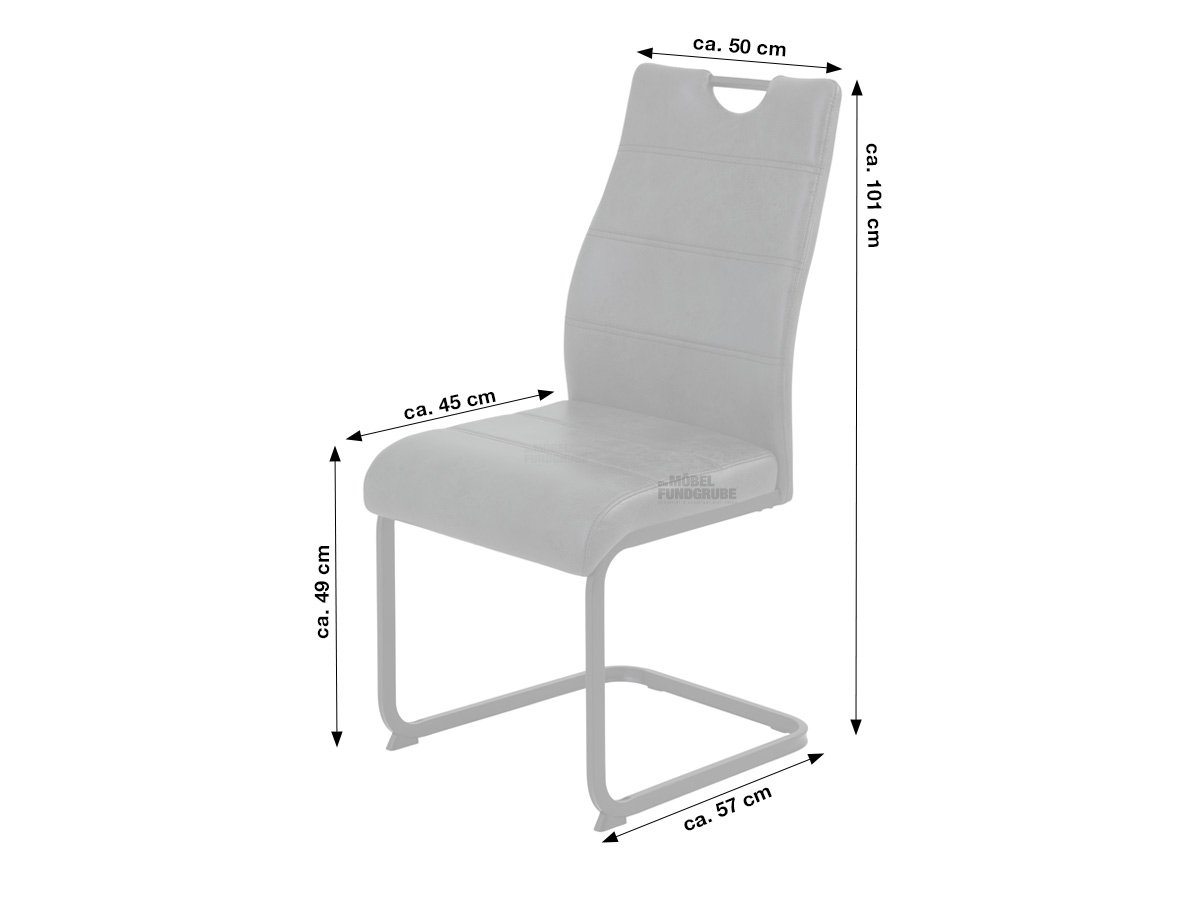 Schwingstuhl für Esszimmer anthrazit Microfaser - MELINA