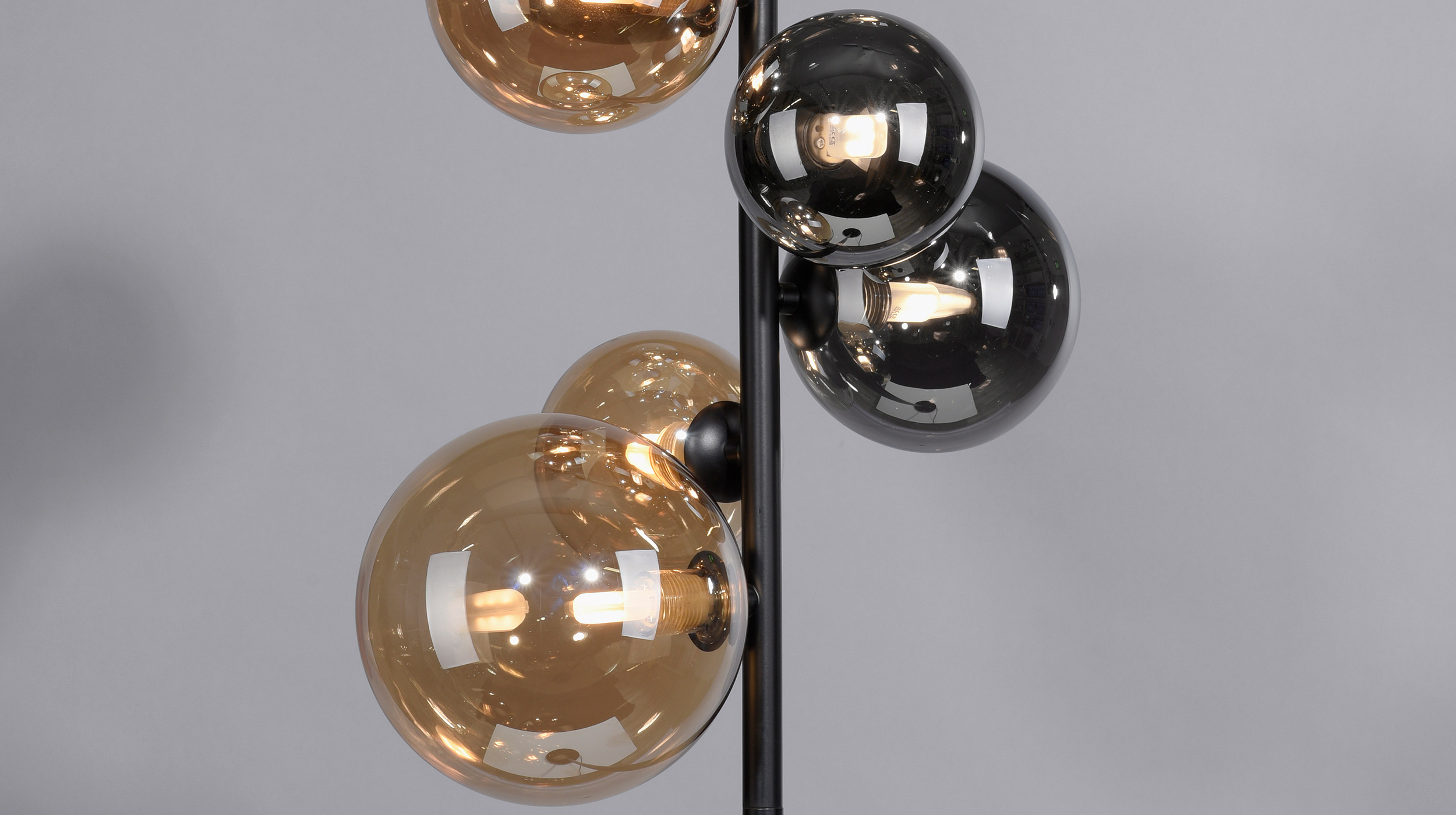 Stehlampe LED schwarz 35 x 155 cm Rauchglas - POPSICLE