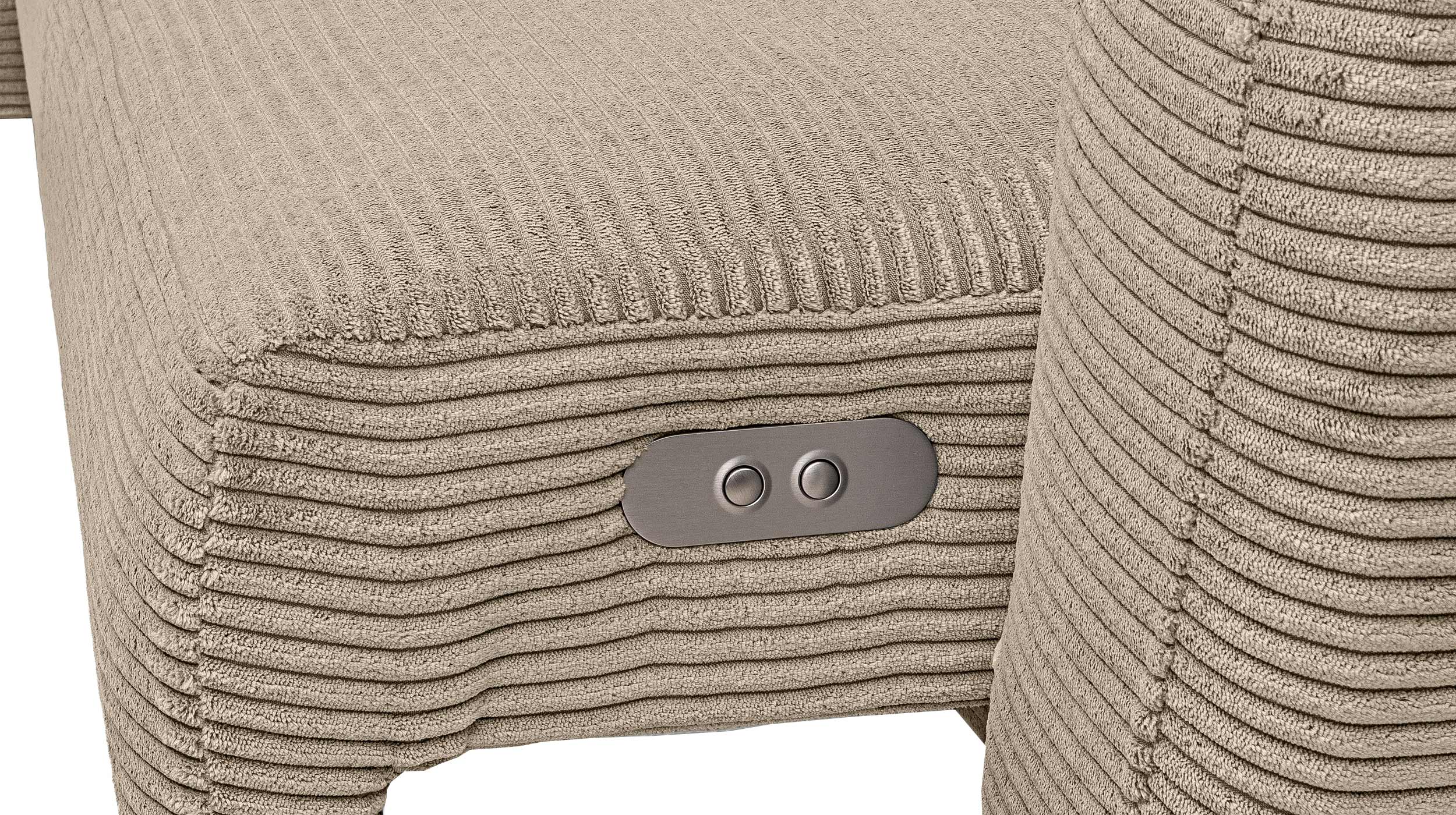 Ecksofa beige elektrisch ausfahrbar 277 cm - ALISSON