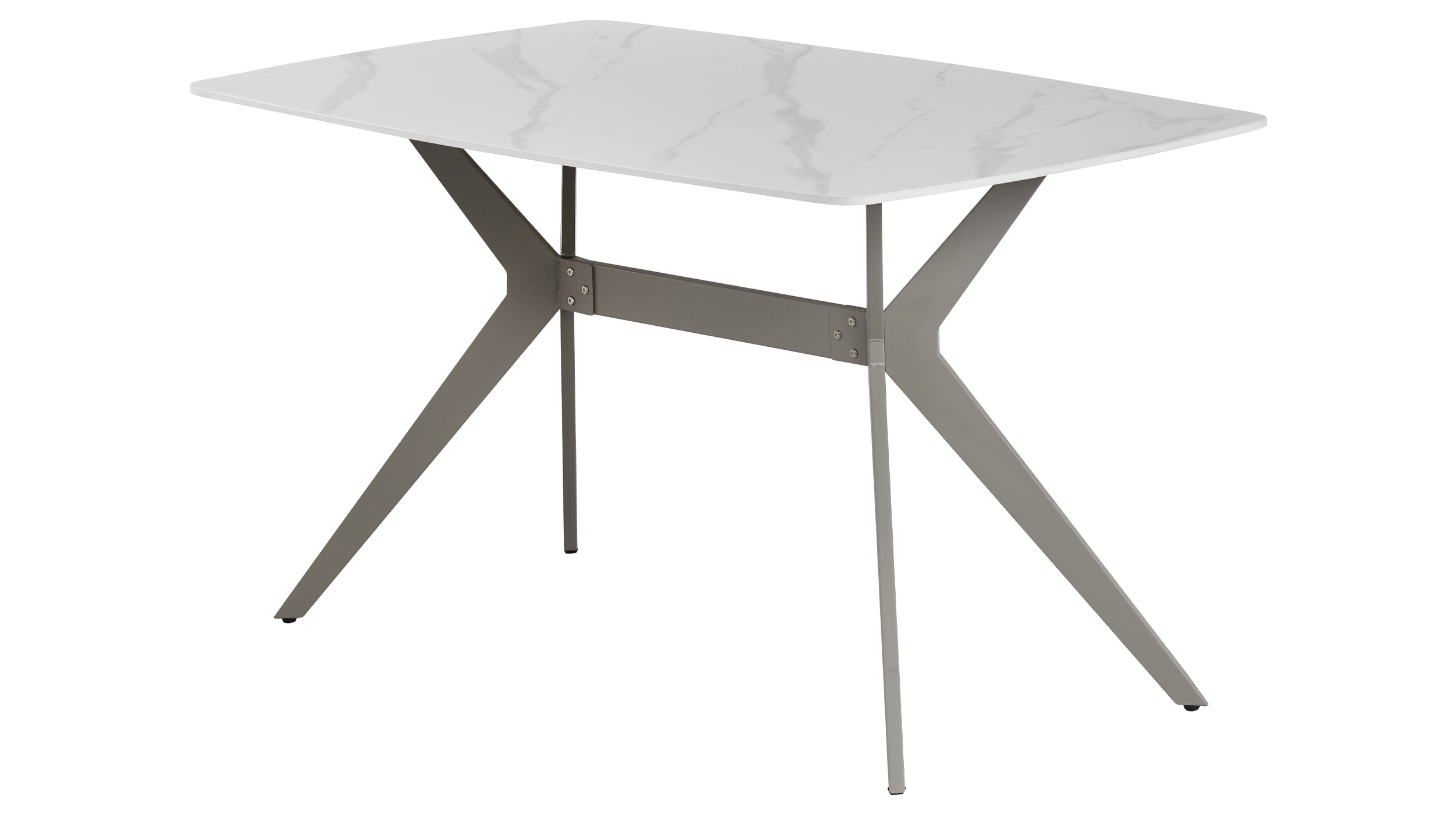 Esstisch 140 x 80 cm Marmoroptik weiß - ZINASCO