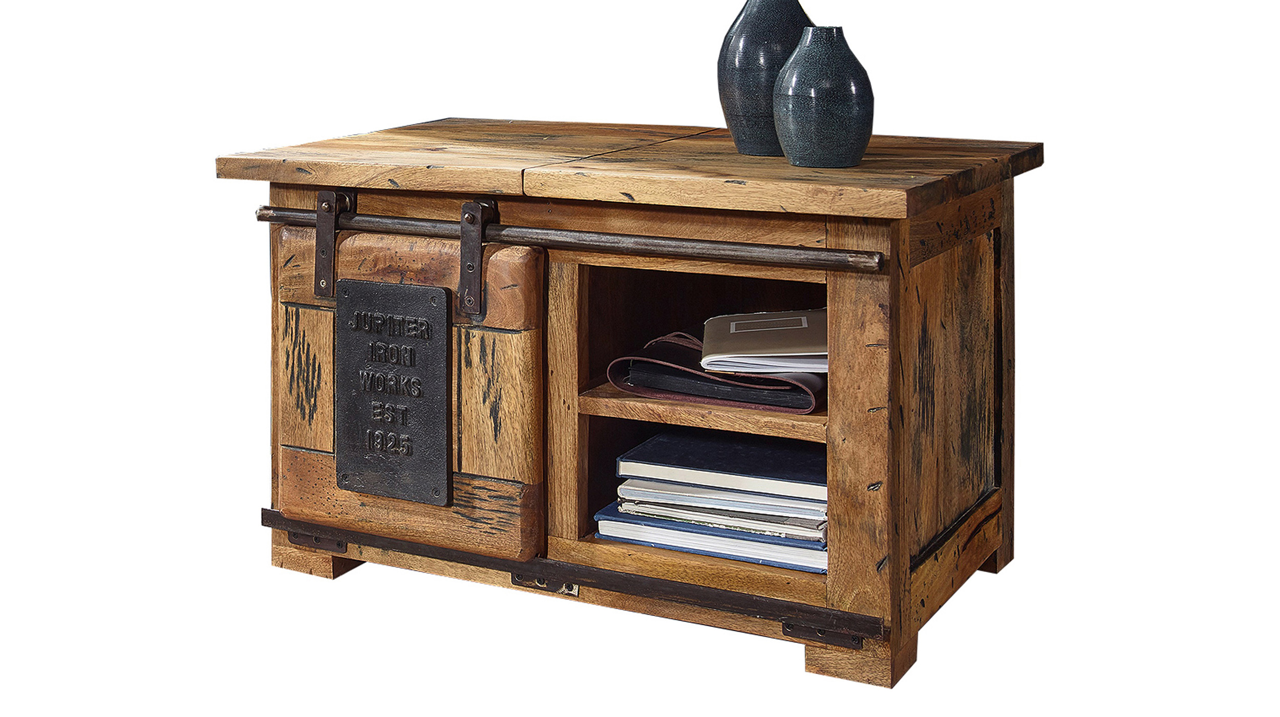 Couchtisch Truhe Mango Massivholz Breite 76 cm - montiert - EMANUEL