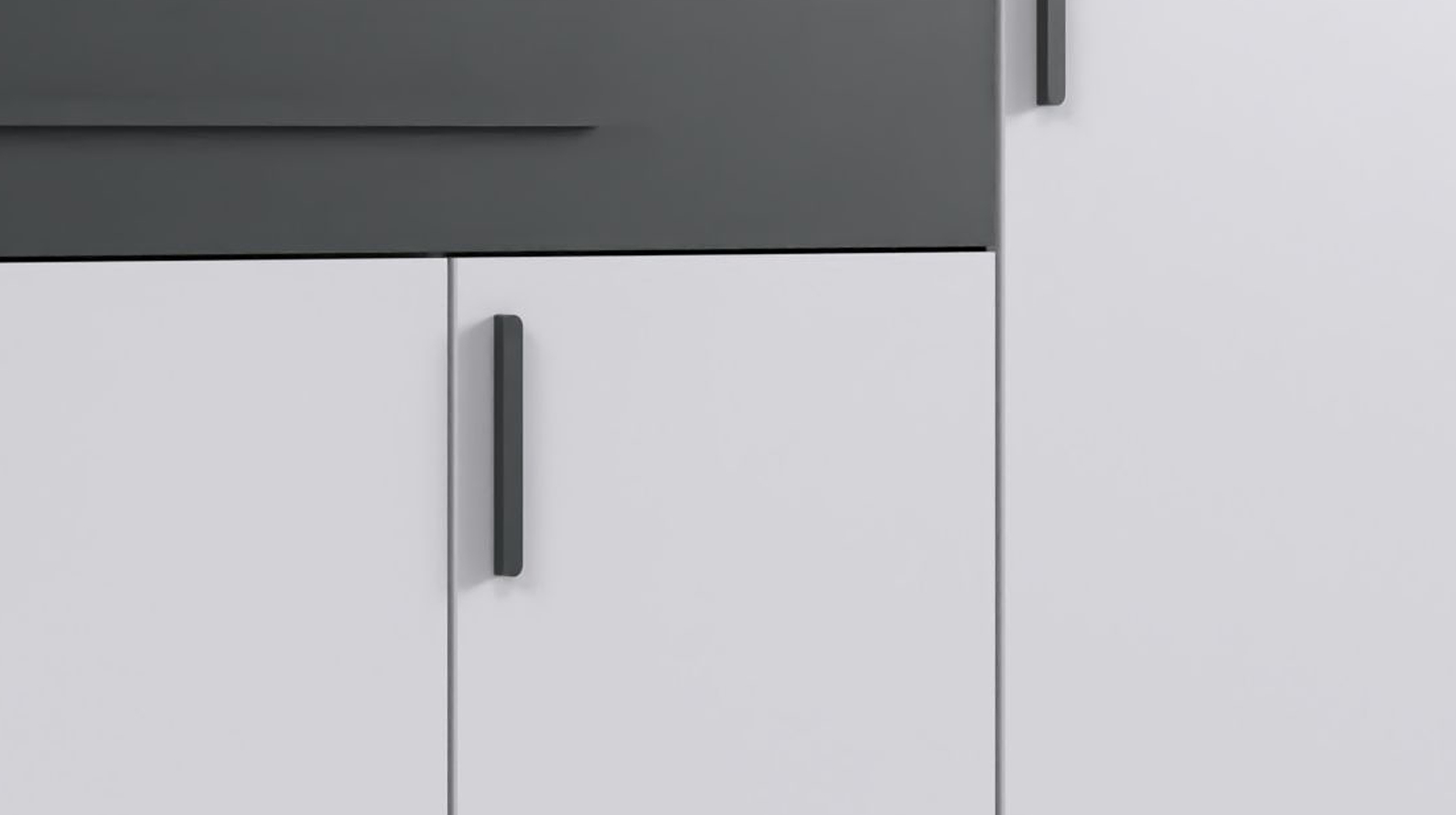 Kleiderschrank weiß anthrazit 225 cm 8-türig - DIGIT