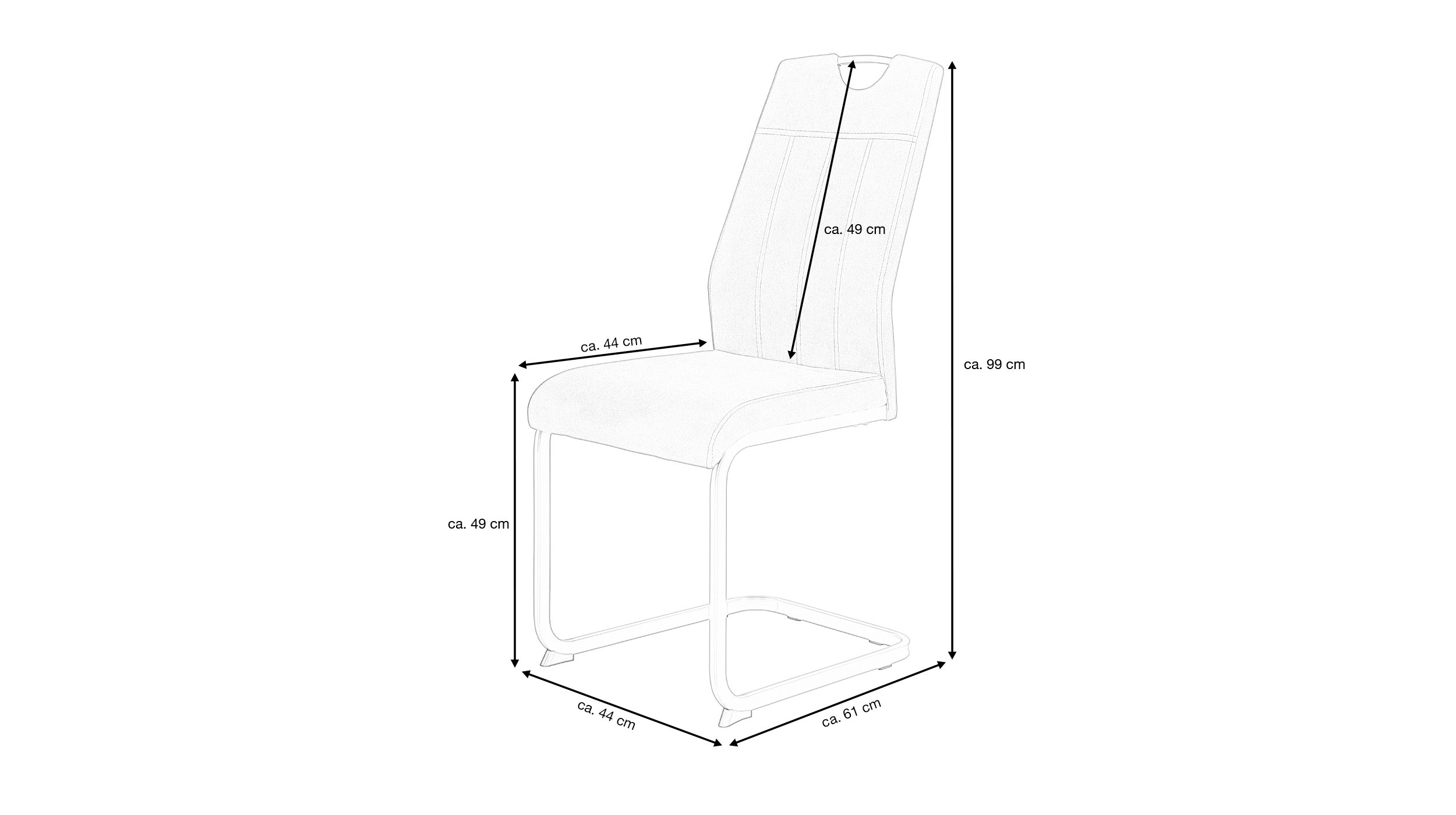 Schwingstuhl anthrazit mit Microfaserbezug - CHRISTINA