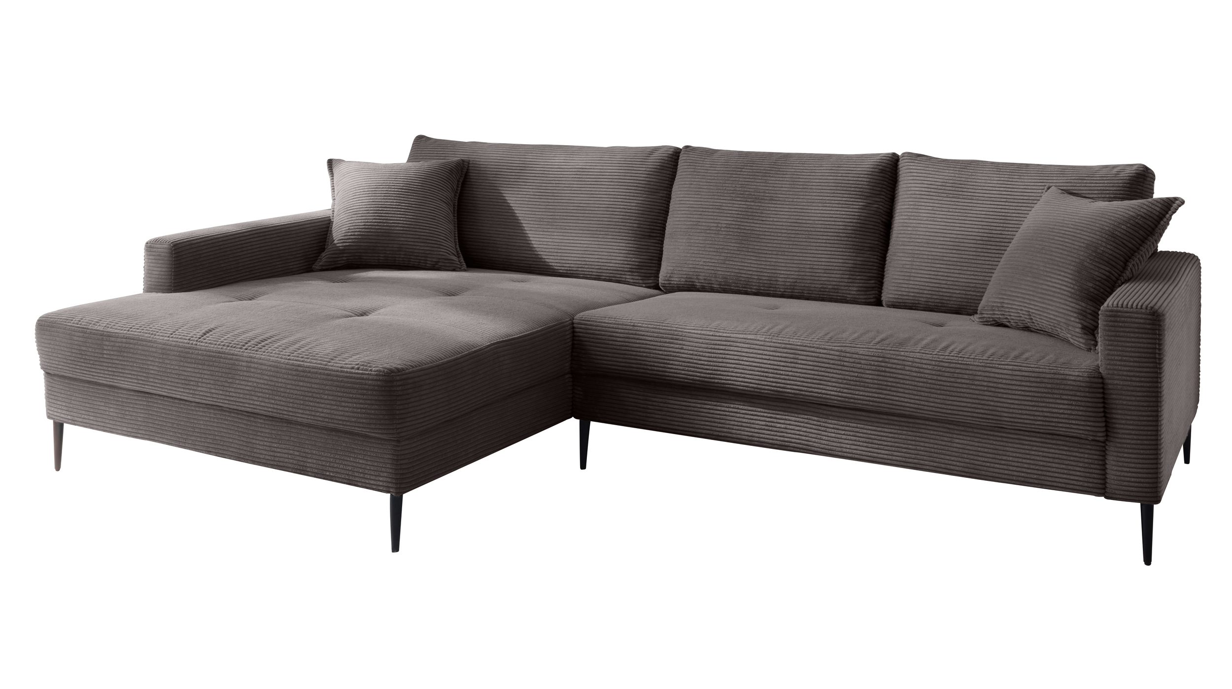 Ecksofa Cord grau 276 x 173 cm - OT links - SUMMER