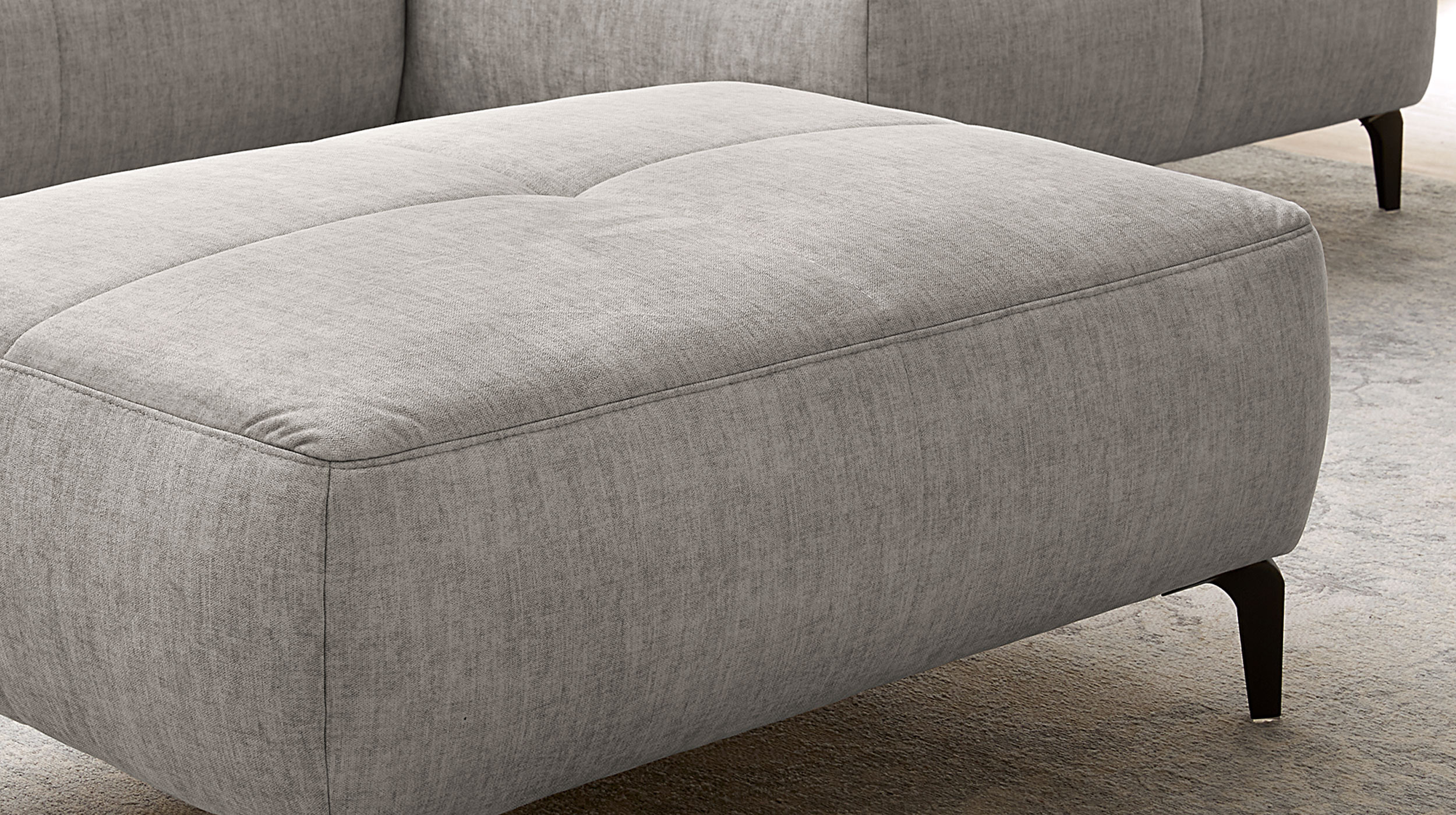 Hocker Sitzhocker 79 x 111 cm Veloursbezug hellgrau - SALO
