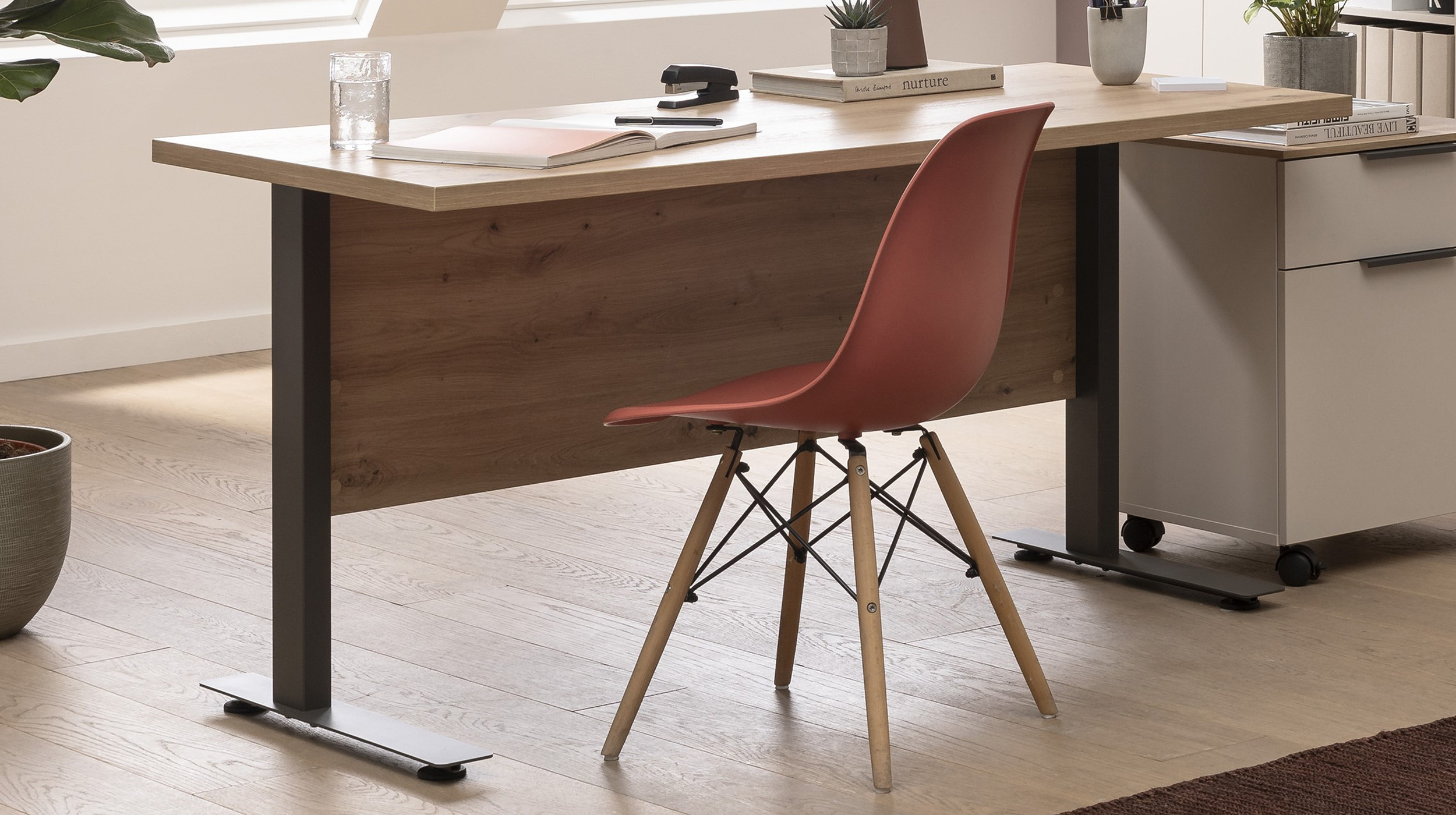 Schreibtisch beige Artisan Eiche 150 x 69 cm - SYNOS