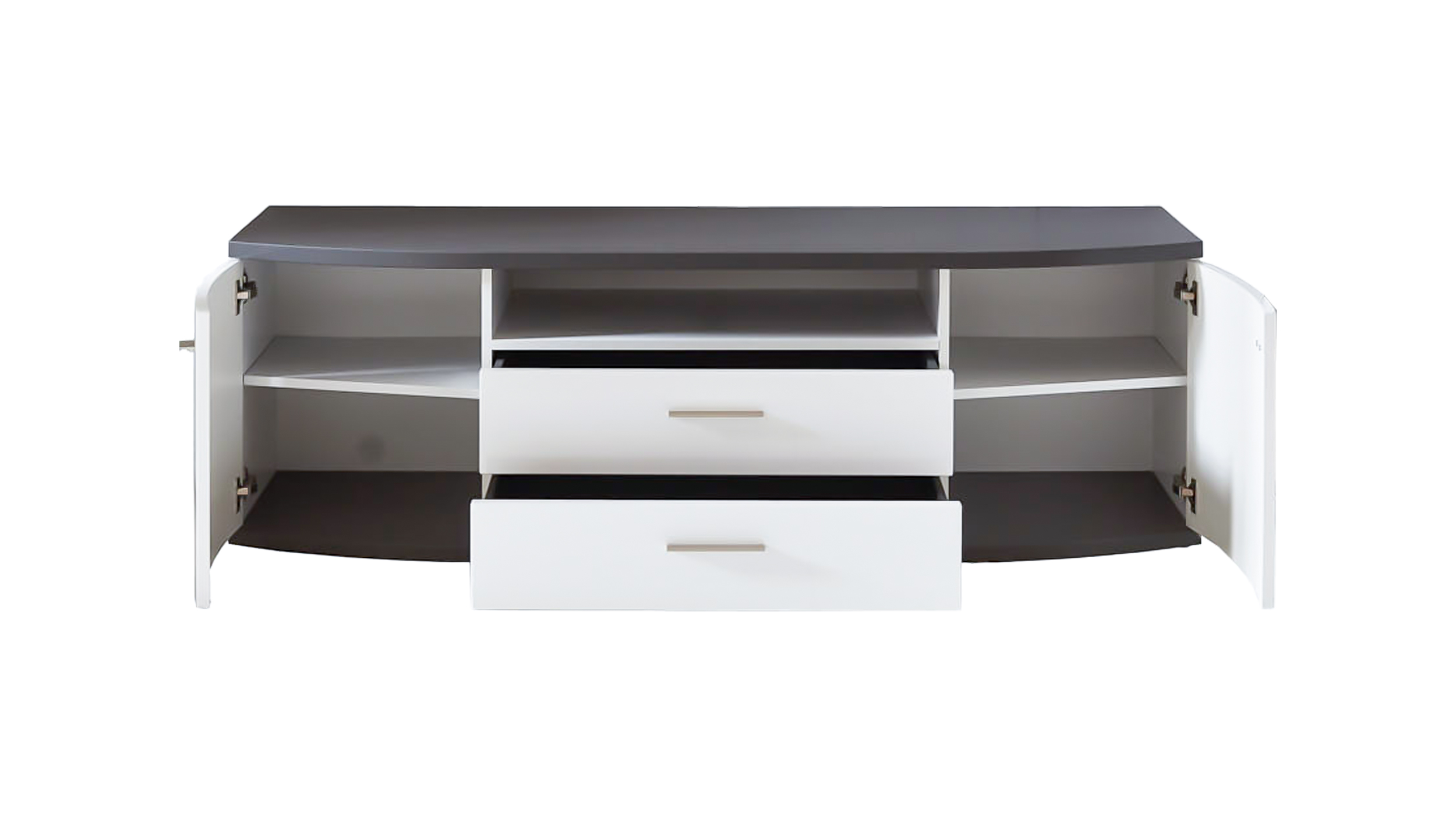 TV - Lowboard weiß hochglanz graphit 165 cm TV-Board - CABANA