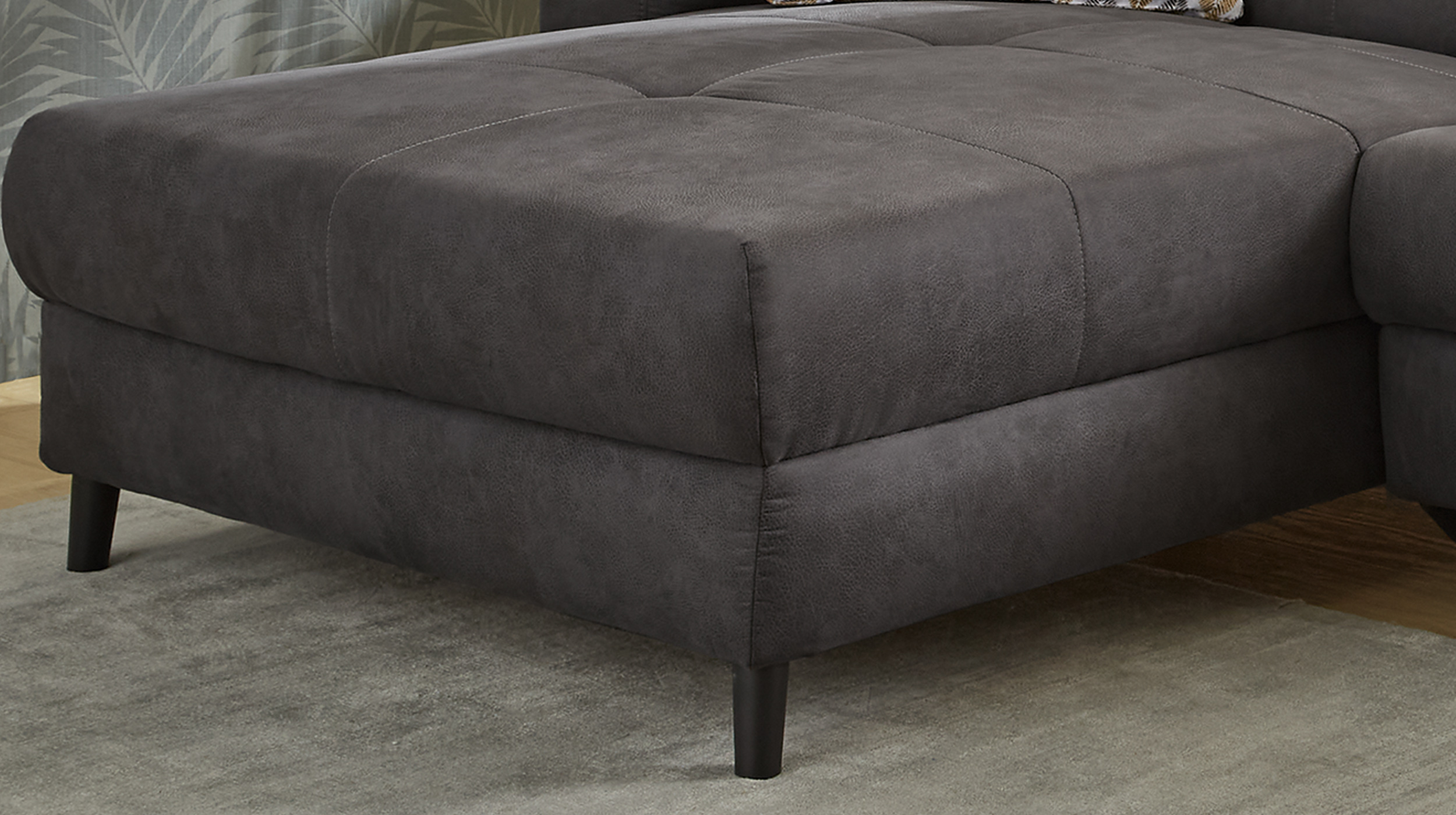 Ecksofa mit Relaxfunktion grau 249 x 109 cm - DOPPIO 