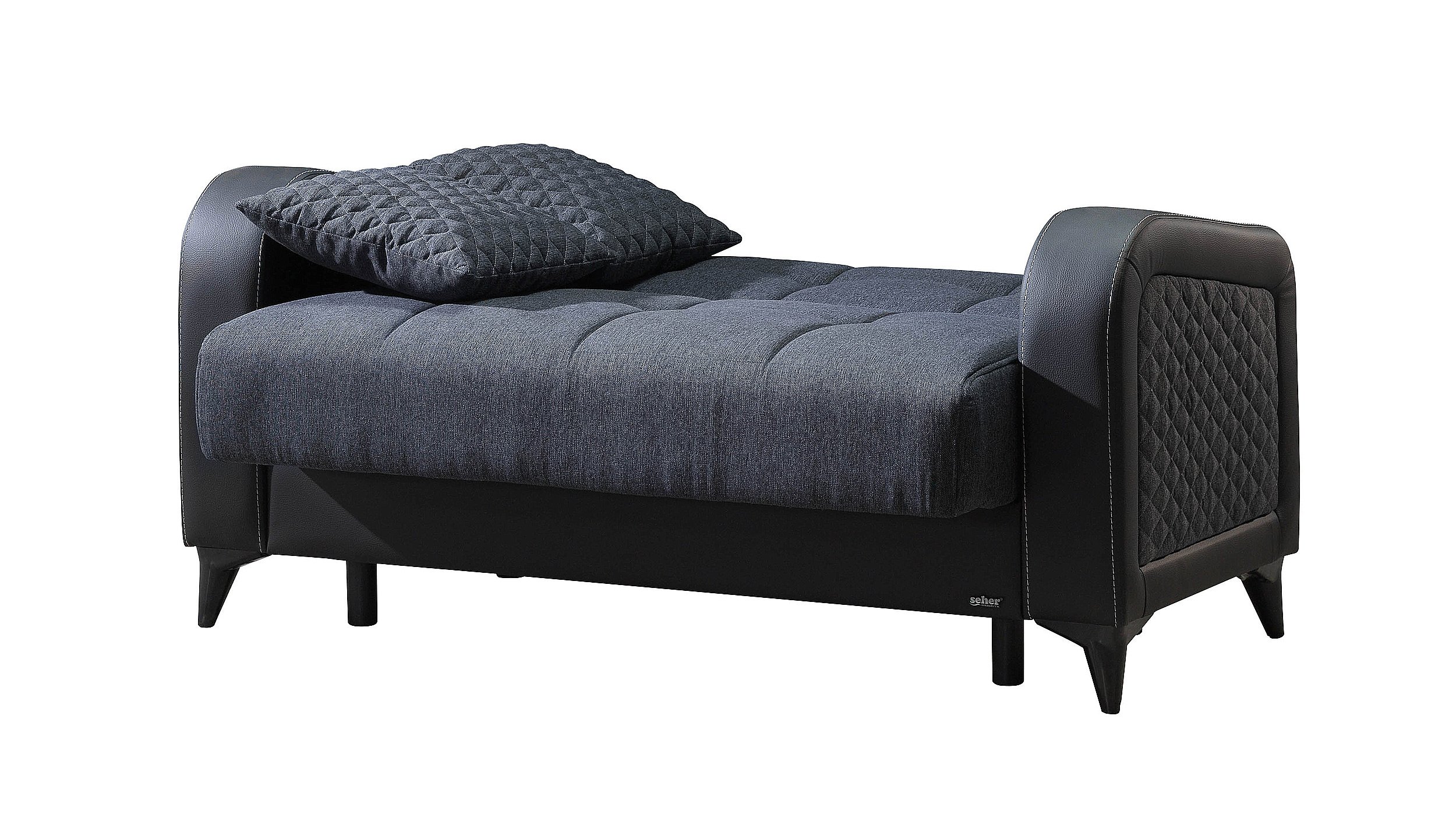 Einzelsofa anthrazit Schlaffunktion ausziehbar 2-Sitzer 150 cm - RIZA