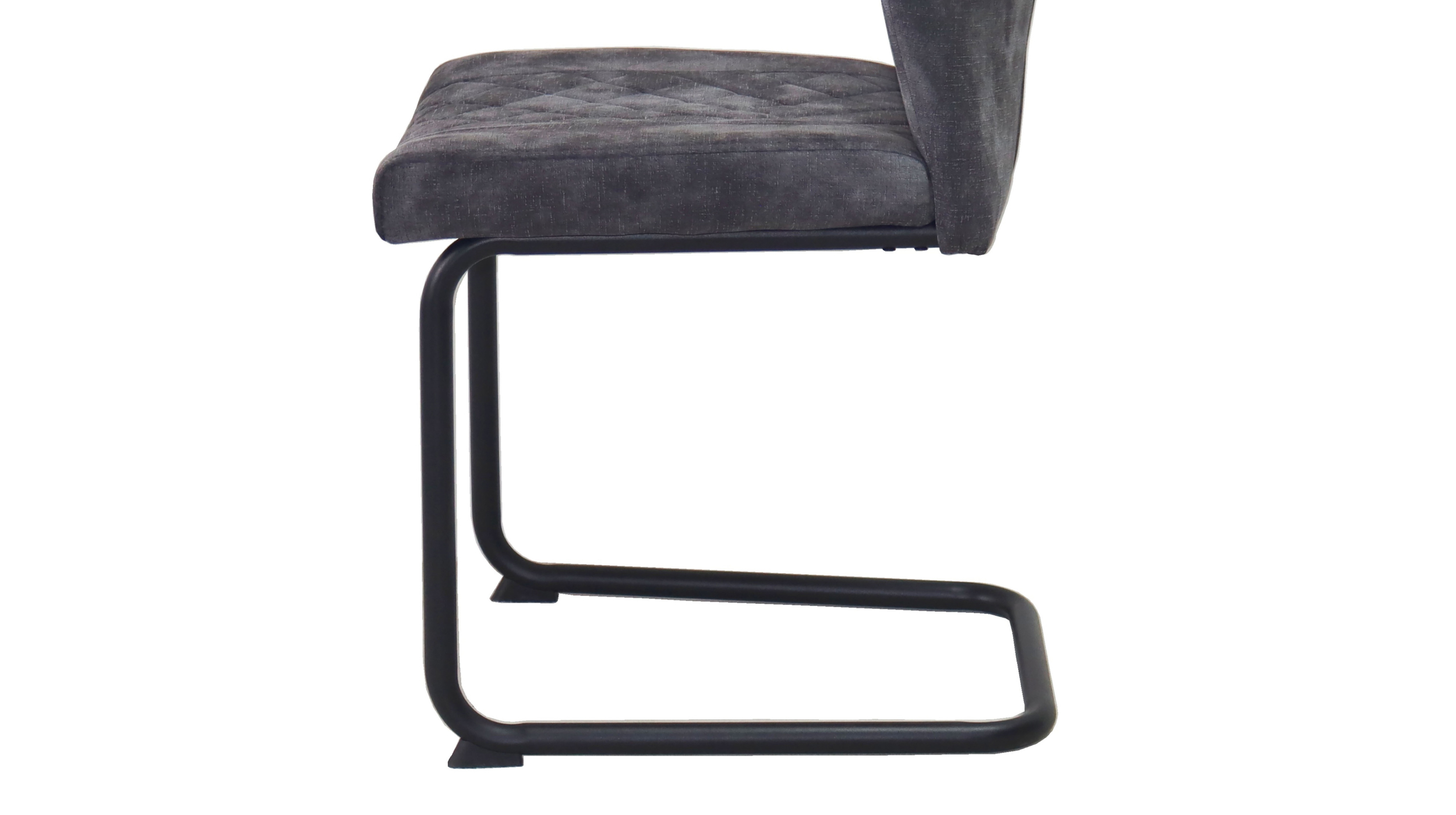 Schwingstuhl für Esszimmer anthrazit Microfaser Samtvelour - OLDE