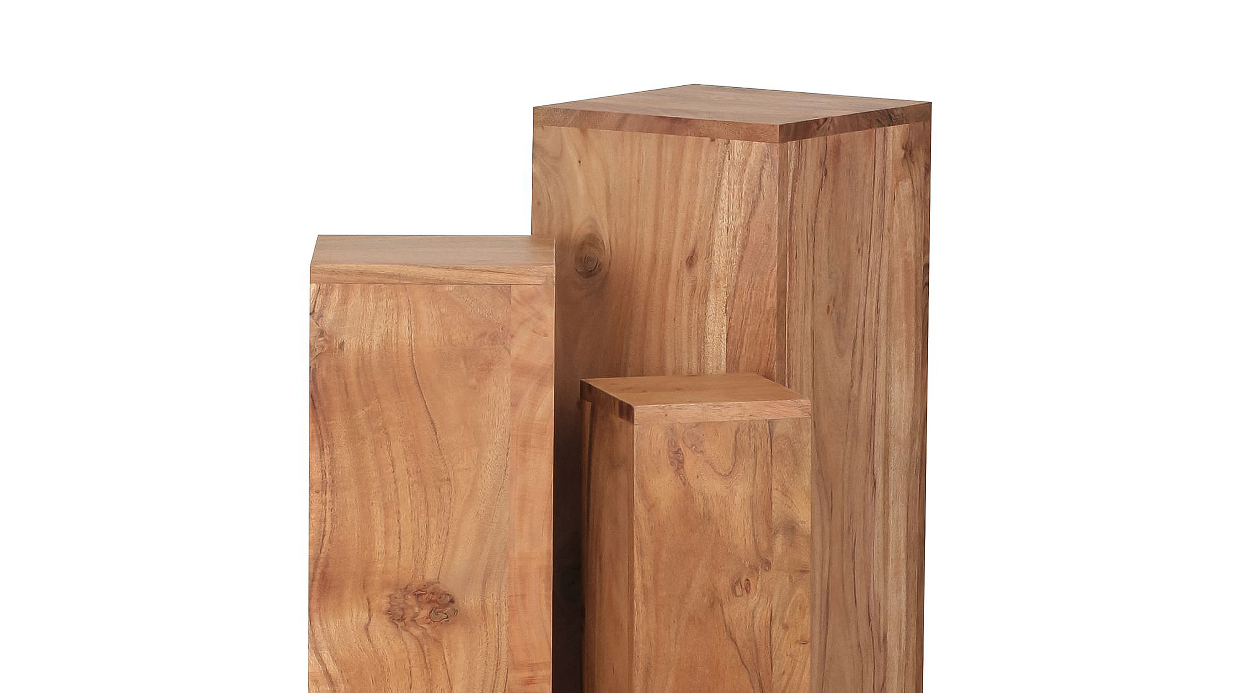 Beistelltisch 3er-Set Akazie Massivholz lackiert - 25 x 25 cm - SOFIE