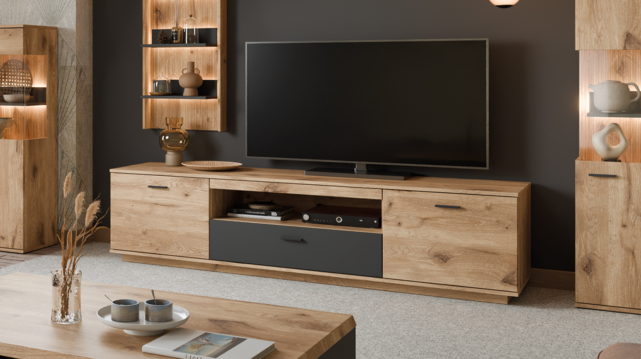 TV - Lowboard Viking Eiche 210 cm TV-Board - PARDOO