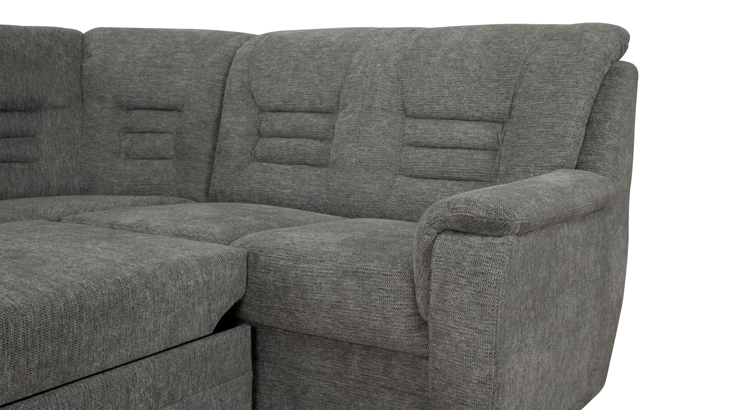 Ecksofa mit Schlaffunktion grau ausziehbar - 280 cm - MERLIN