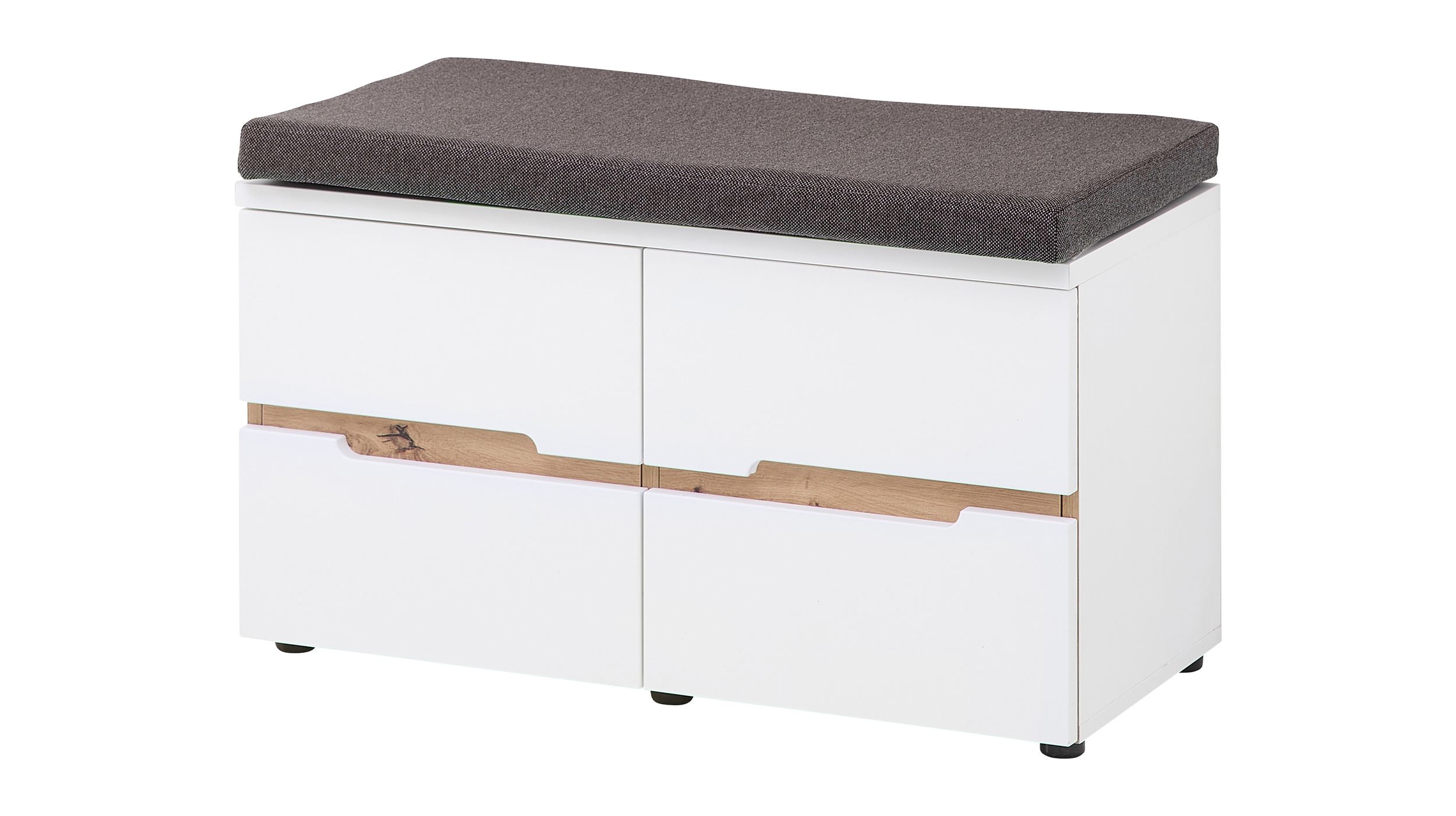 Garderobenbank mit Stauraum weiß - Artisan Eiche 80 cm - MEMPHIS 