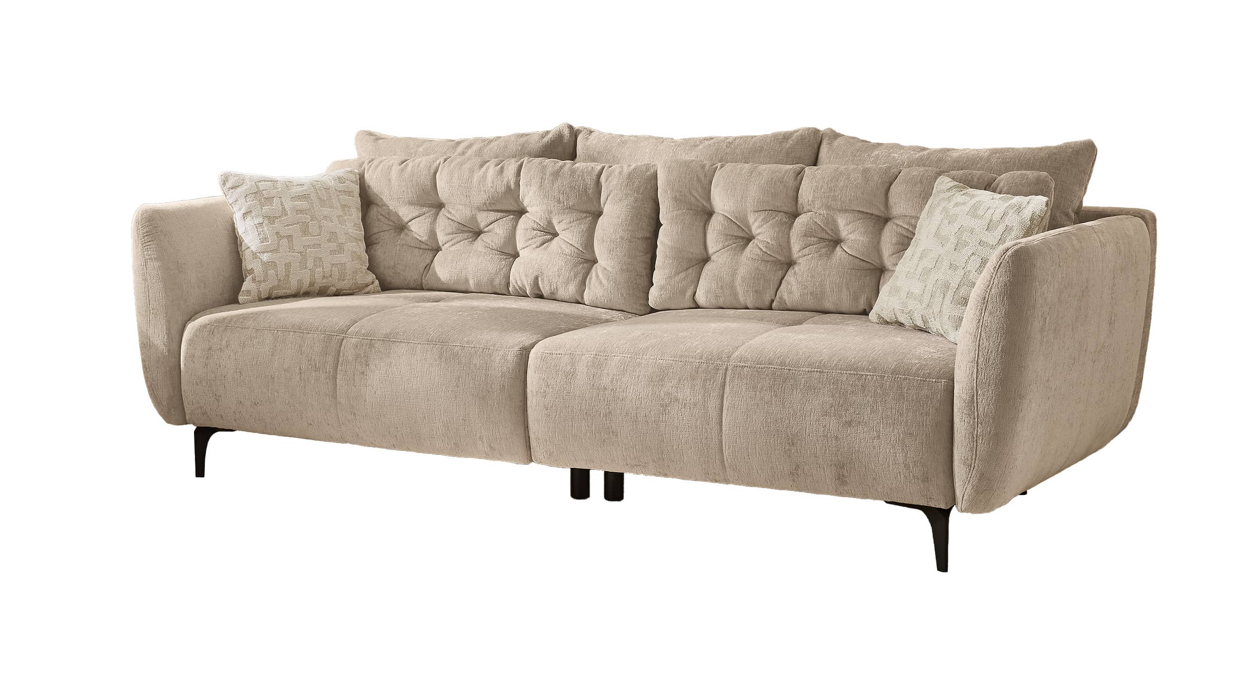 Einzelsofa mit Bettkasten beige 251 cm Chenillebezug - SPA