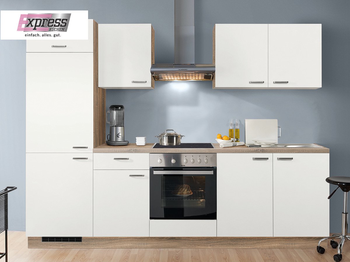 Küchenzeile 280 cm - mit Geräten - Küchenfronten matt - WIN Küchenzeile 280 cm - mit Geräten - Küchenfronten matt - WIN