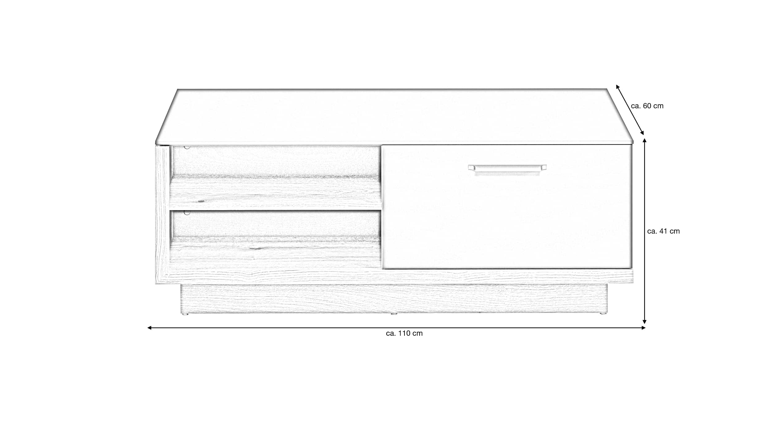 Couchtisch anthrazit - Evoke Eiche 110 cm - ESTEBAN 