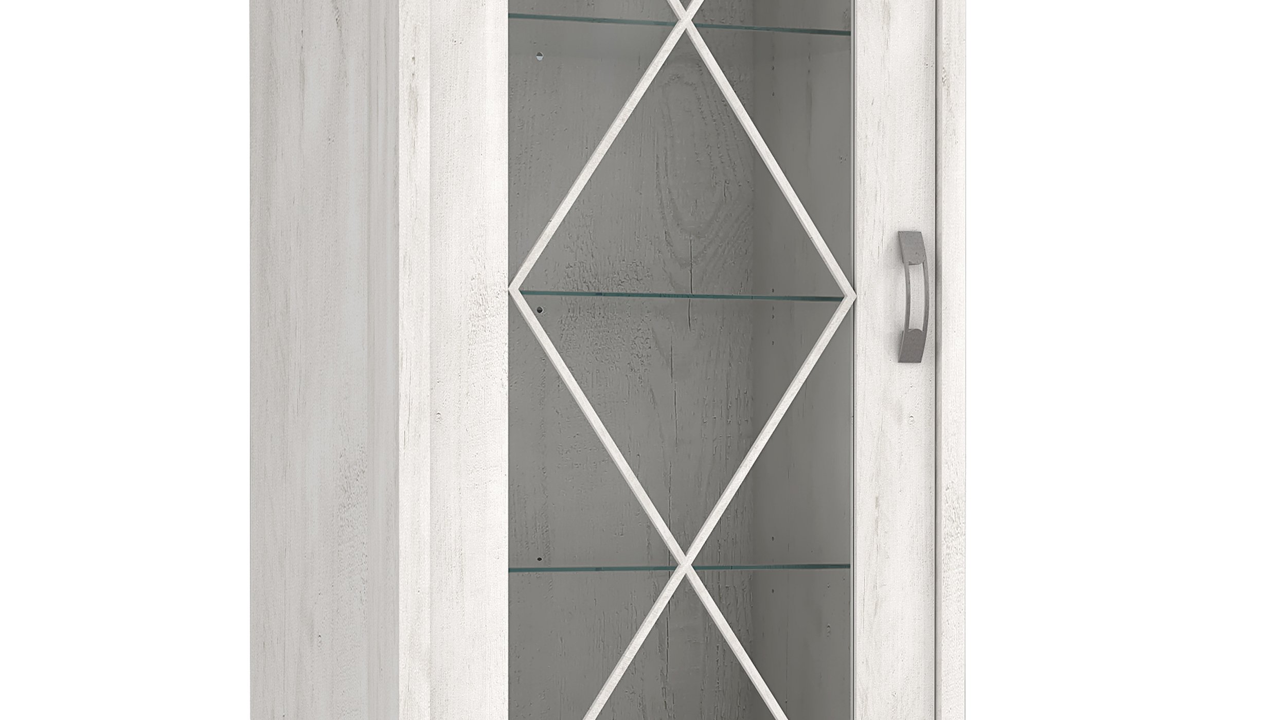 Vitrine mit Glastür Pinie weiß Breite 78 cm - KASHMIR