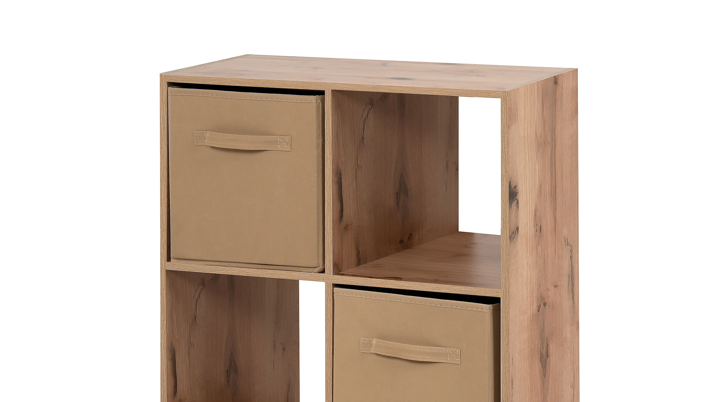 Standregal Artisan Eiche 60 x 89 cm 6 Fächer - inkl. 3 Faltboxen - ARVIKA 