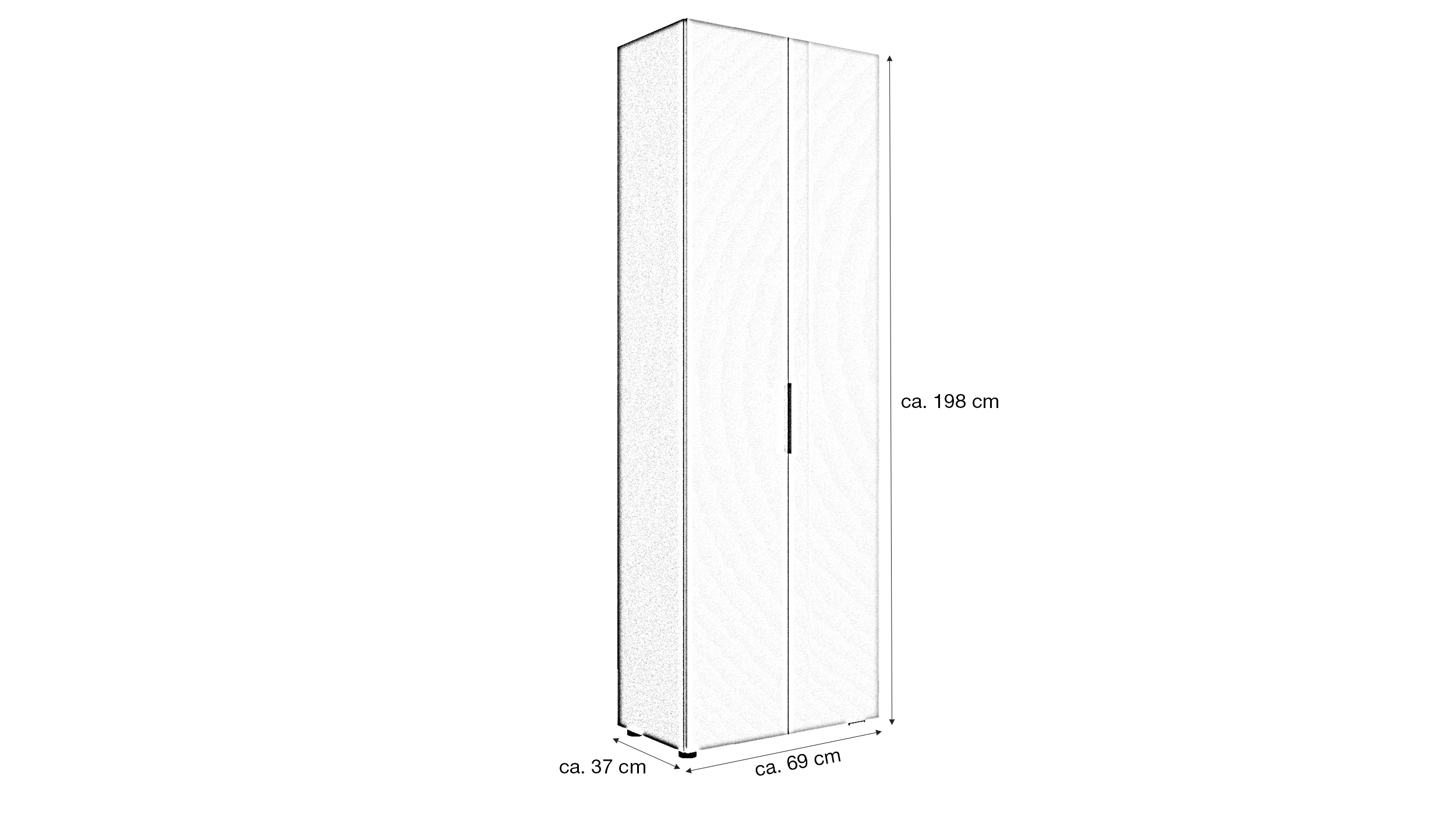 Mehrzweckschrank weiß hochglanz 69 x 198 cm - ESPRESSO