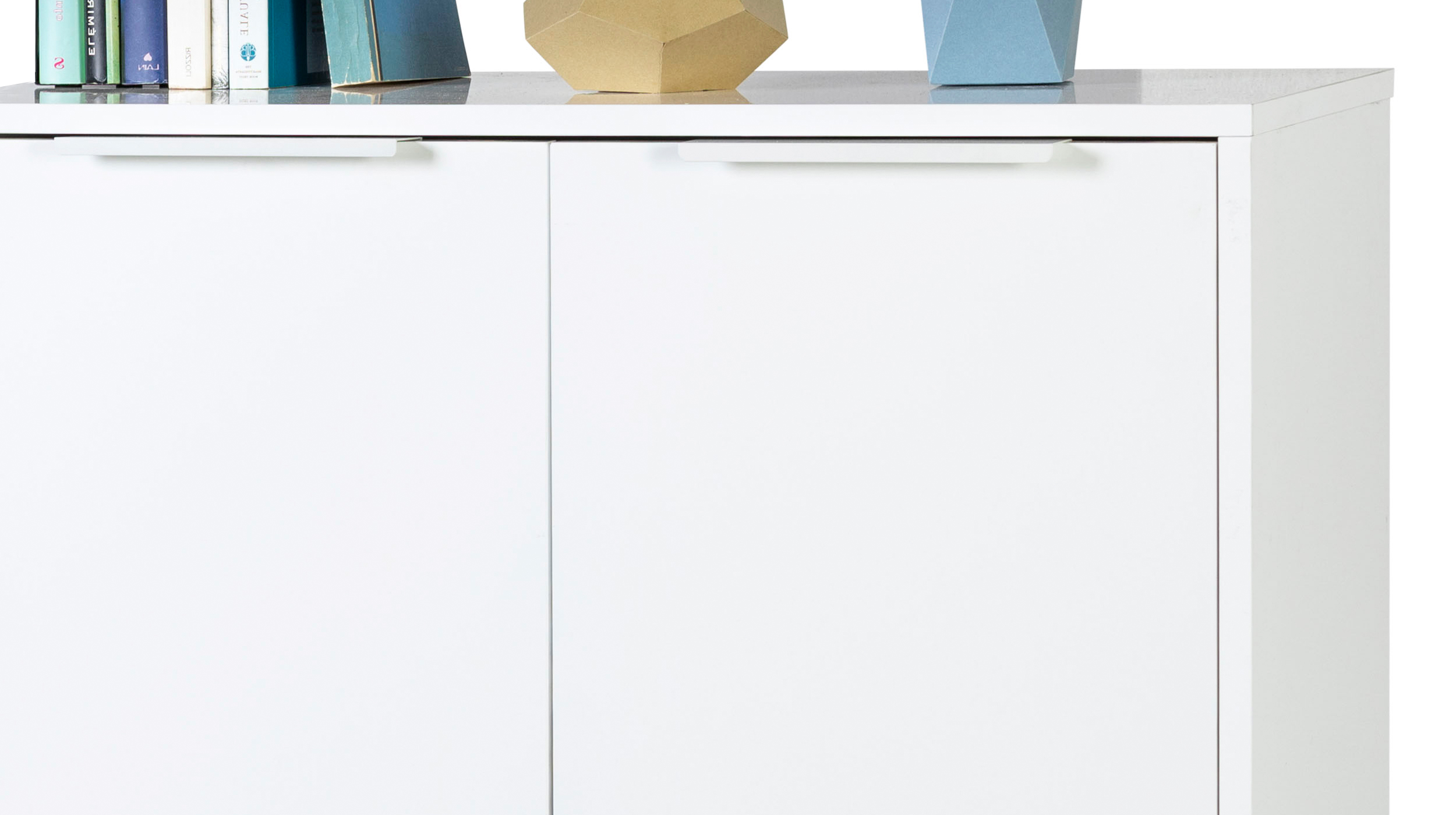 Kommode weiß hochglanz 72 x 88 cm - 2-türig - ESPRESSO