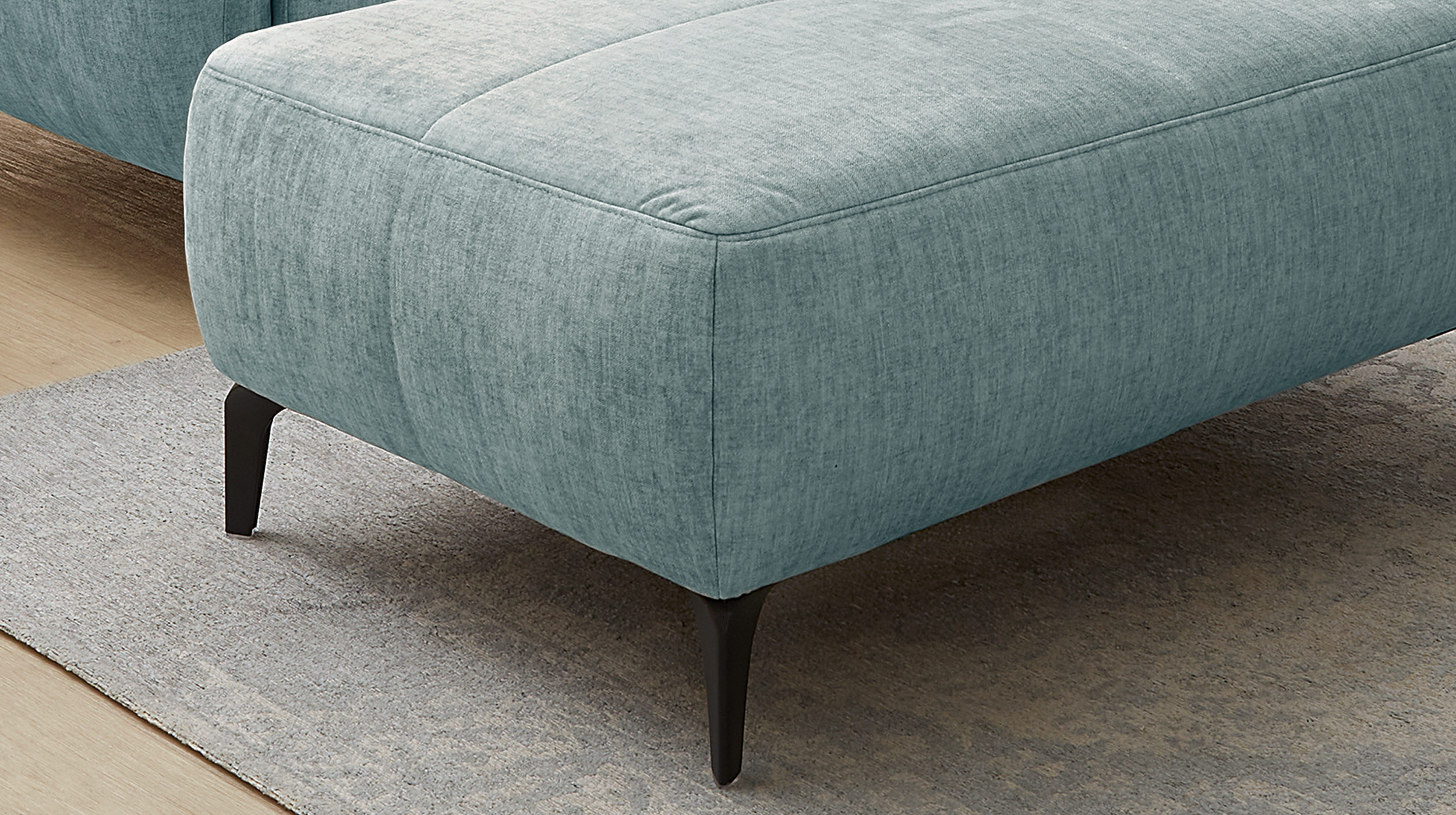 Hocker Sitzhocker 79 x 111 cm Veloursbezug blau - SALO