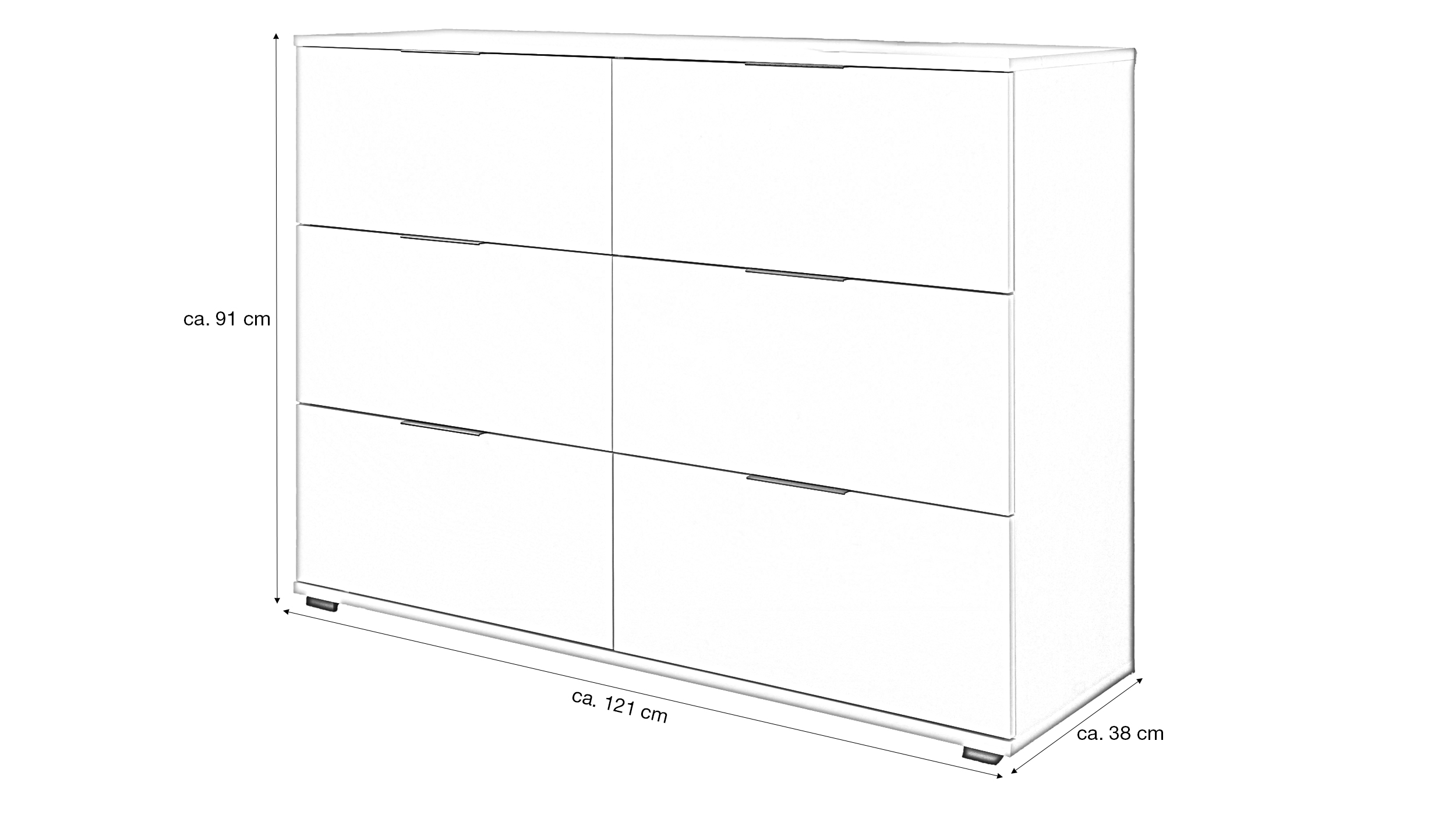 Kommode mit Schubladen beige 121 x 91 cm - CARANO