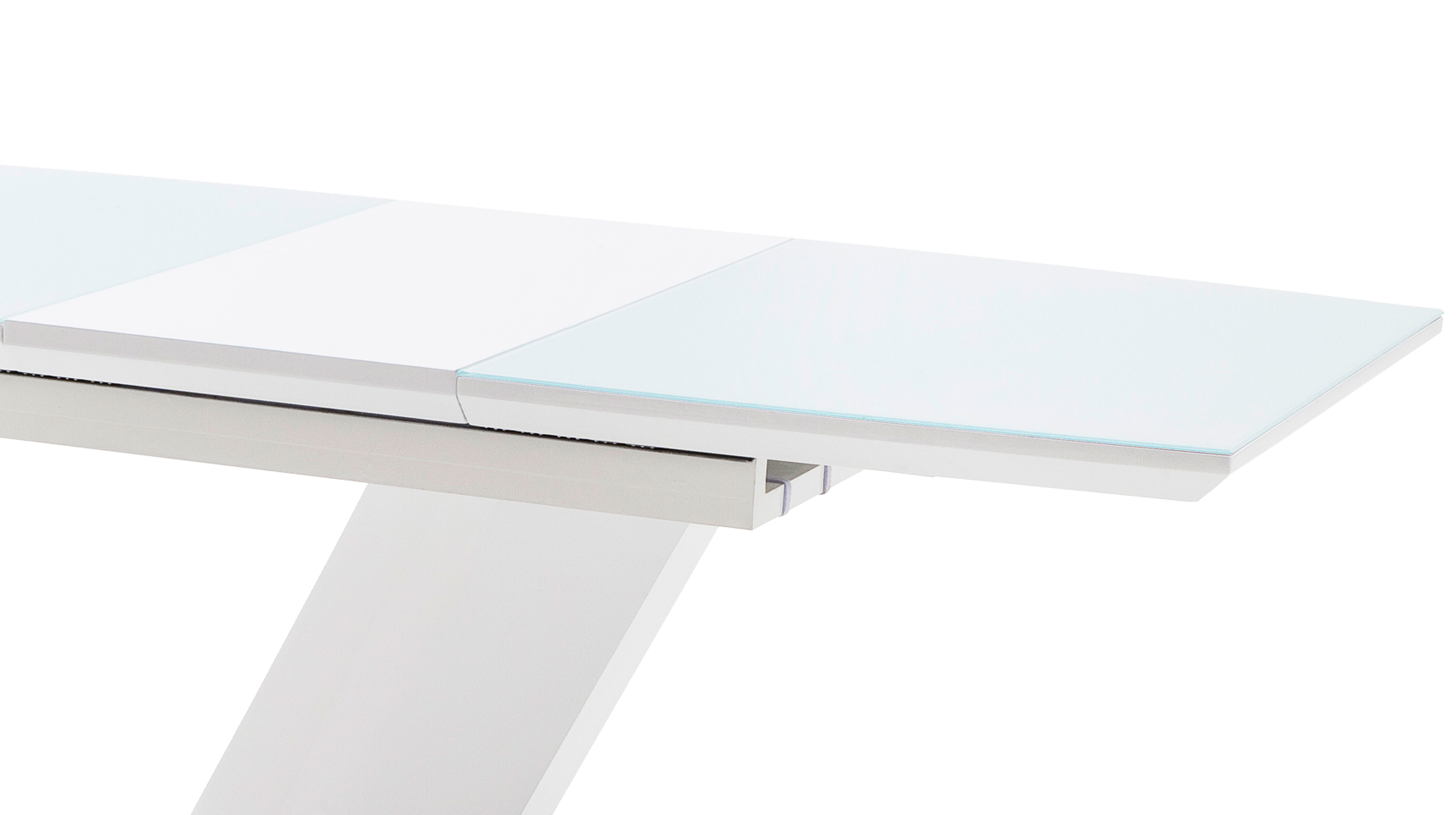 Esstisch 140 - 180 cm ausziehbar weiß hochglanz - GELINA