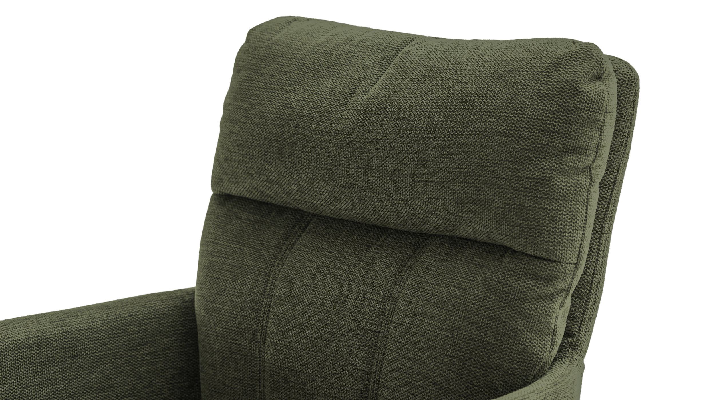 Armlehnstuhl olive Drehstuhl Chenille Optik - UTICA