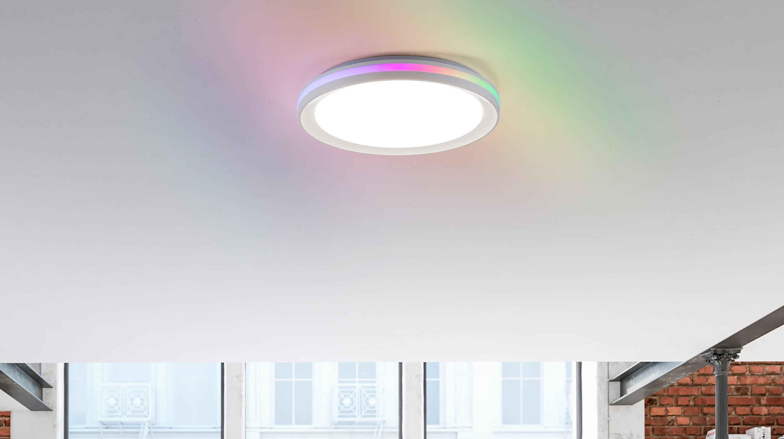 Deckenleuchte LED weiß mit RGB-Farbwechsel rund - RIBBON