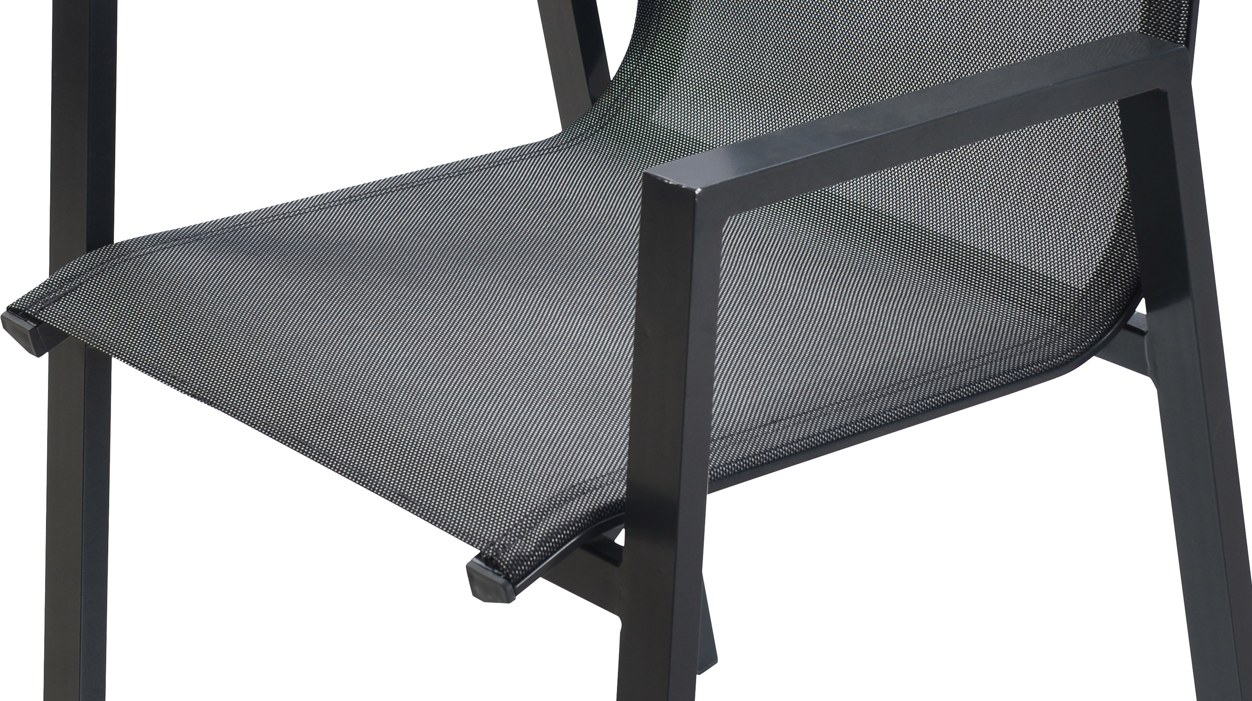 Gartenstuhl mit Armlehnen anthrazit stapelbar - TORIN