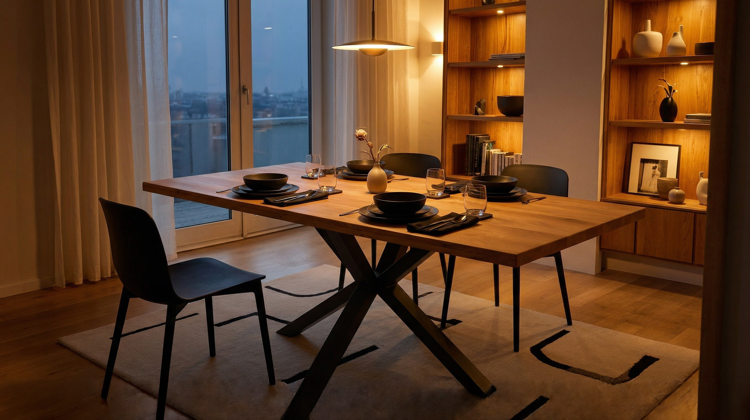 Esstisch Massivholztisch 220 cm massiv Wildeiche geölt - DEBA