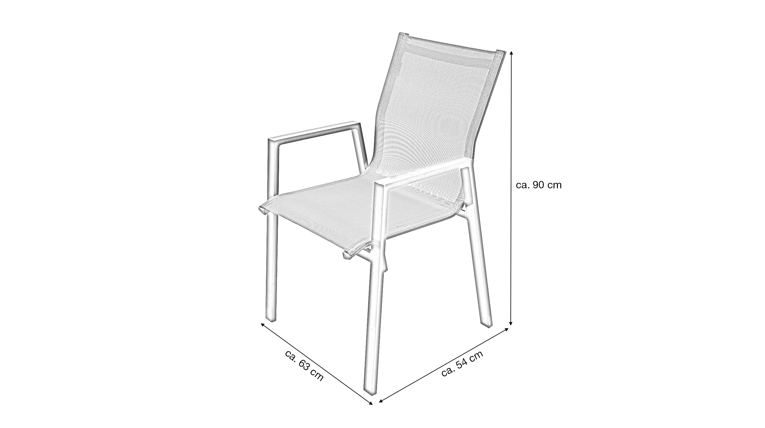 Gartenstuhl mit Armlehnen anthrazit stapelbar - TORIN