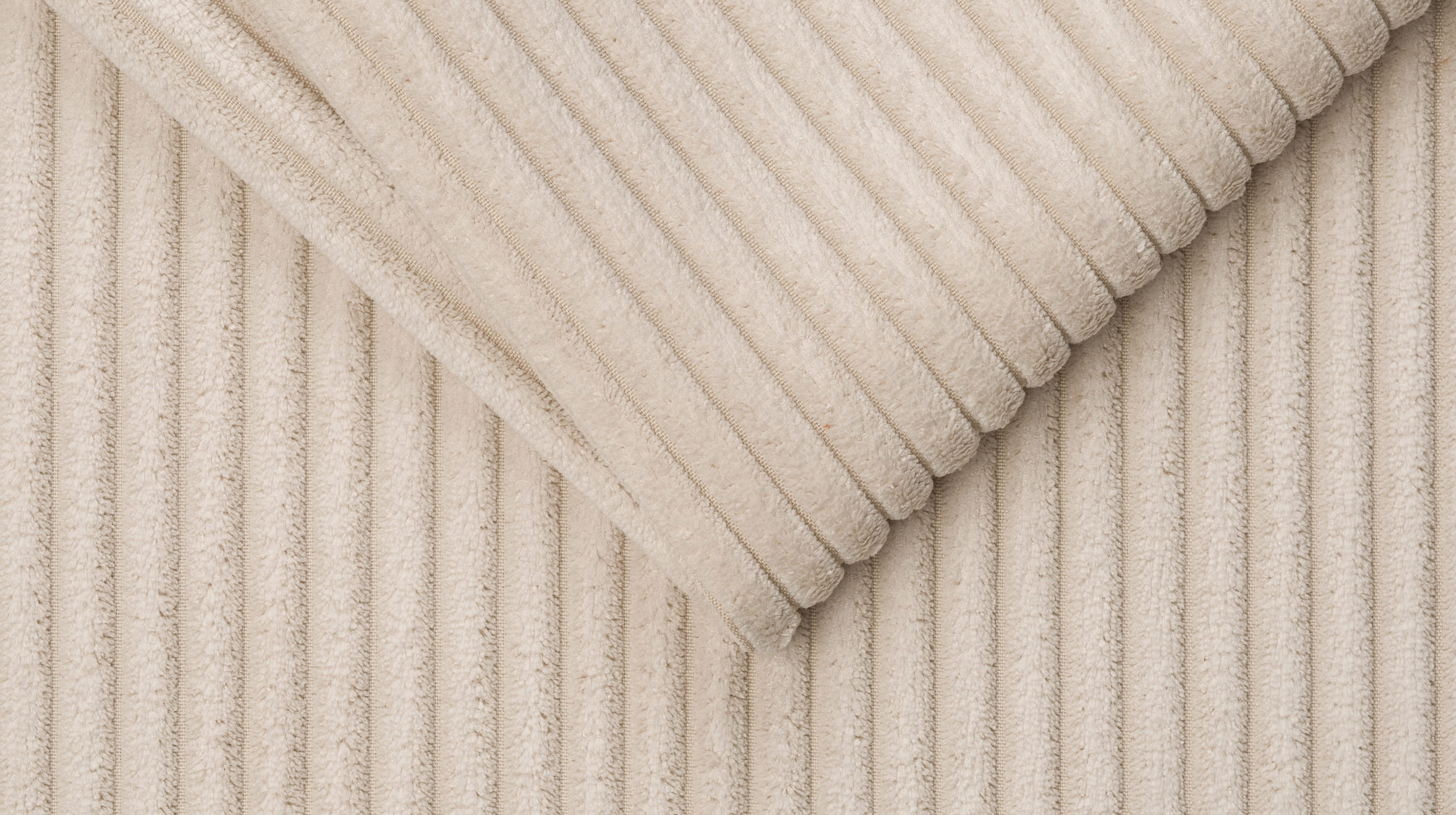 Ecksofa Cord creme 276 x 173 cm - OT rechts - SUMMER