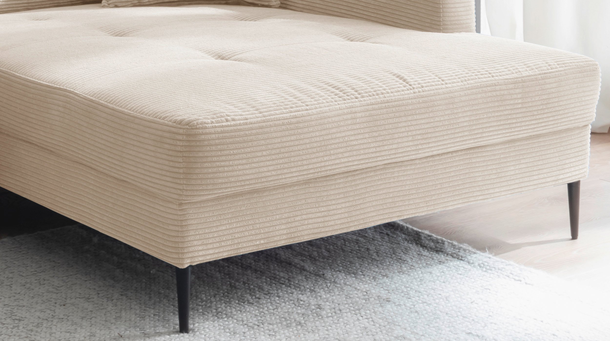 Ecksofa Cord creme 276 x 173 cm - SUMMER