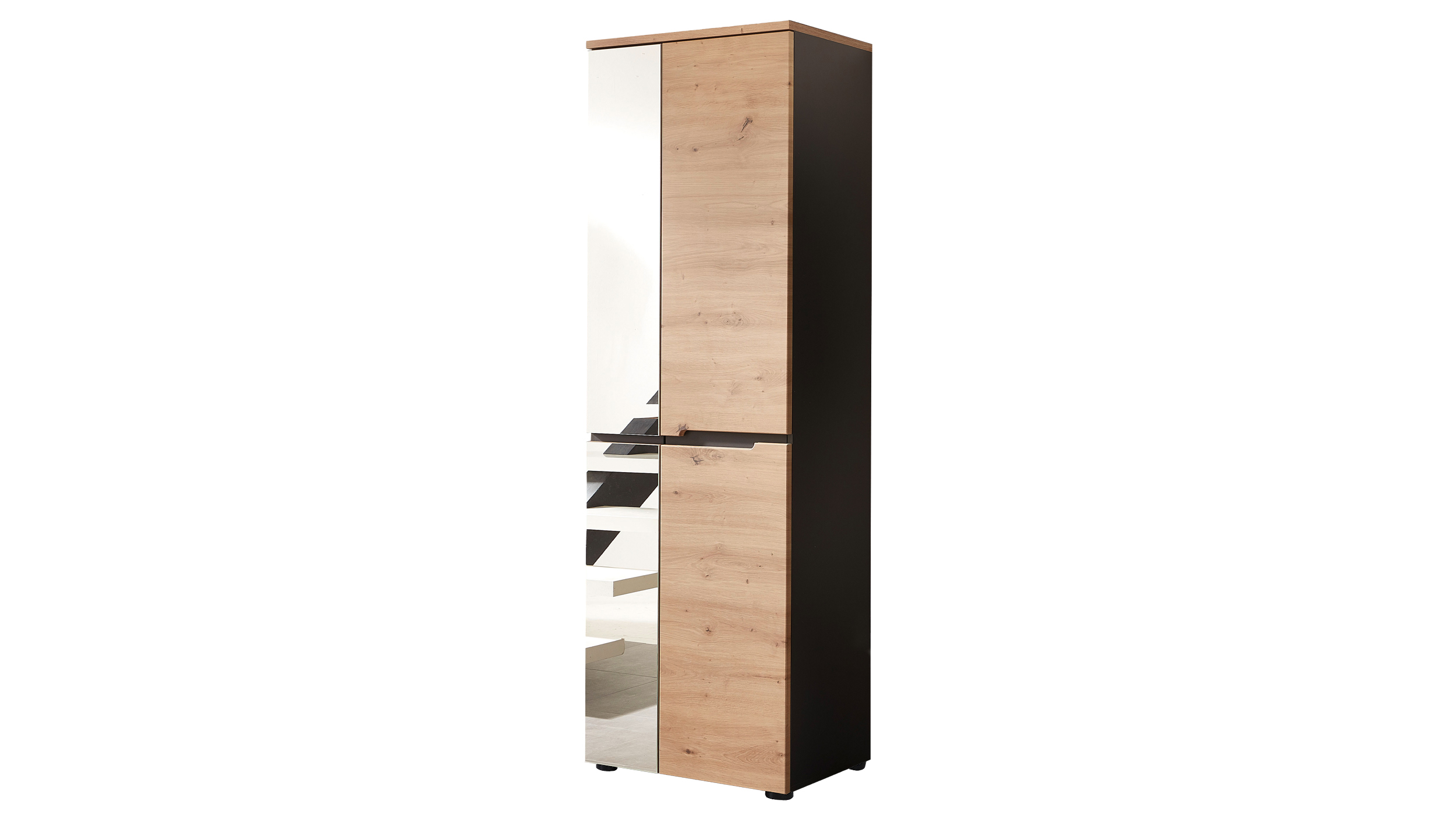 Garderobenschrank mit Spiegel Artisan Eiche - Graphit 65 cm - MEMPHIS