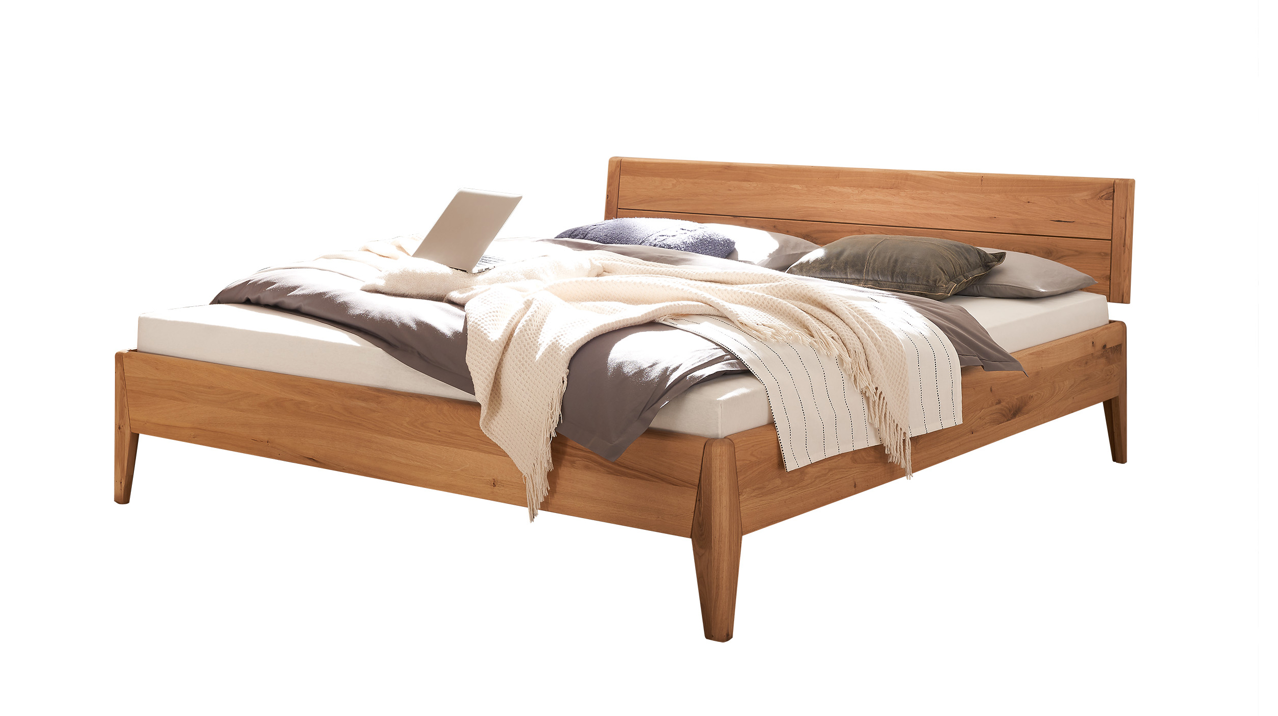 Massivholzbett 180 x 200 cm Wildeiche geölt - VEGARD