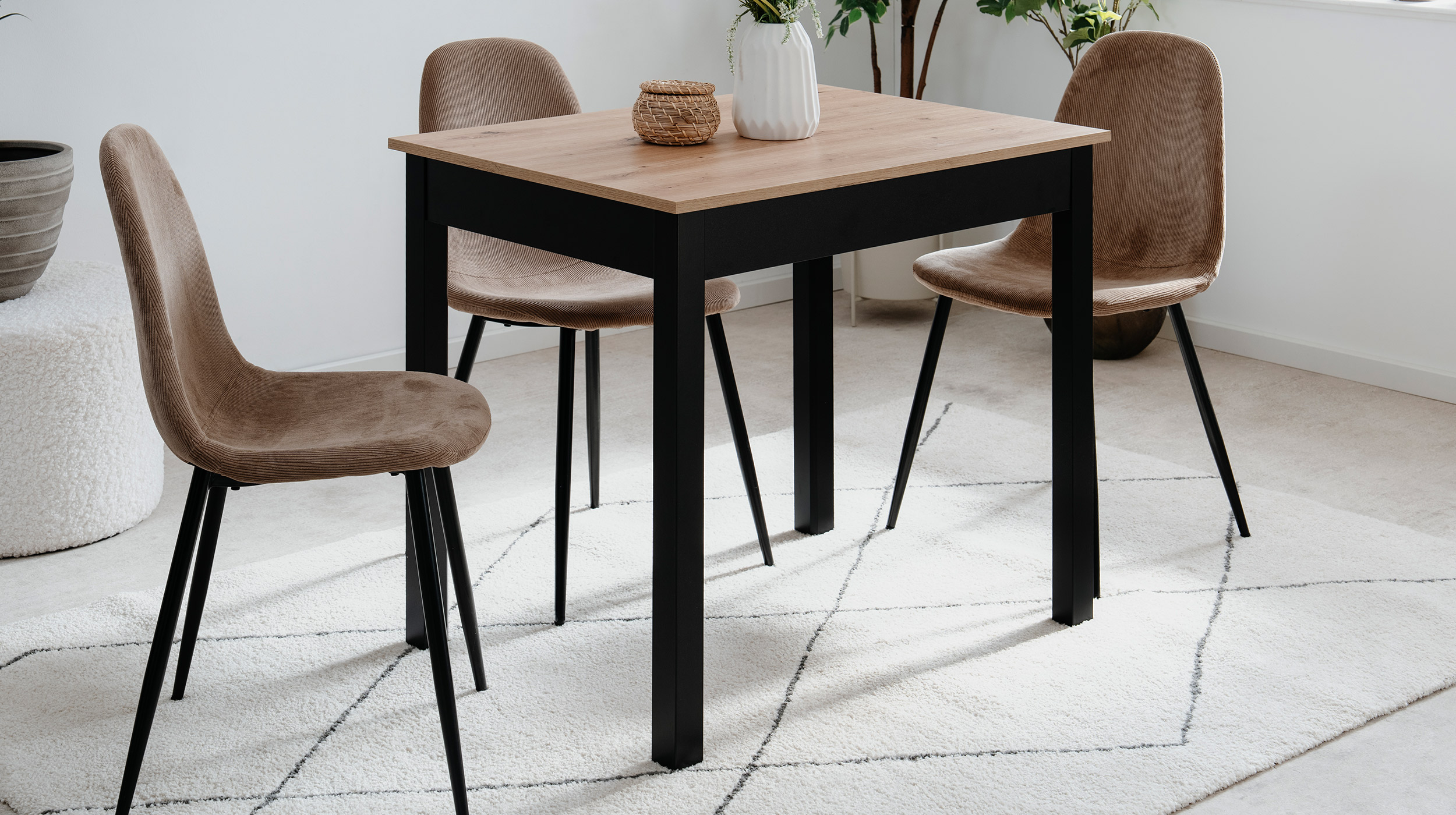 Esstisch 90 x 67 cm Artisan Eiche Holzdekor - CAPRI