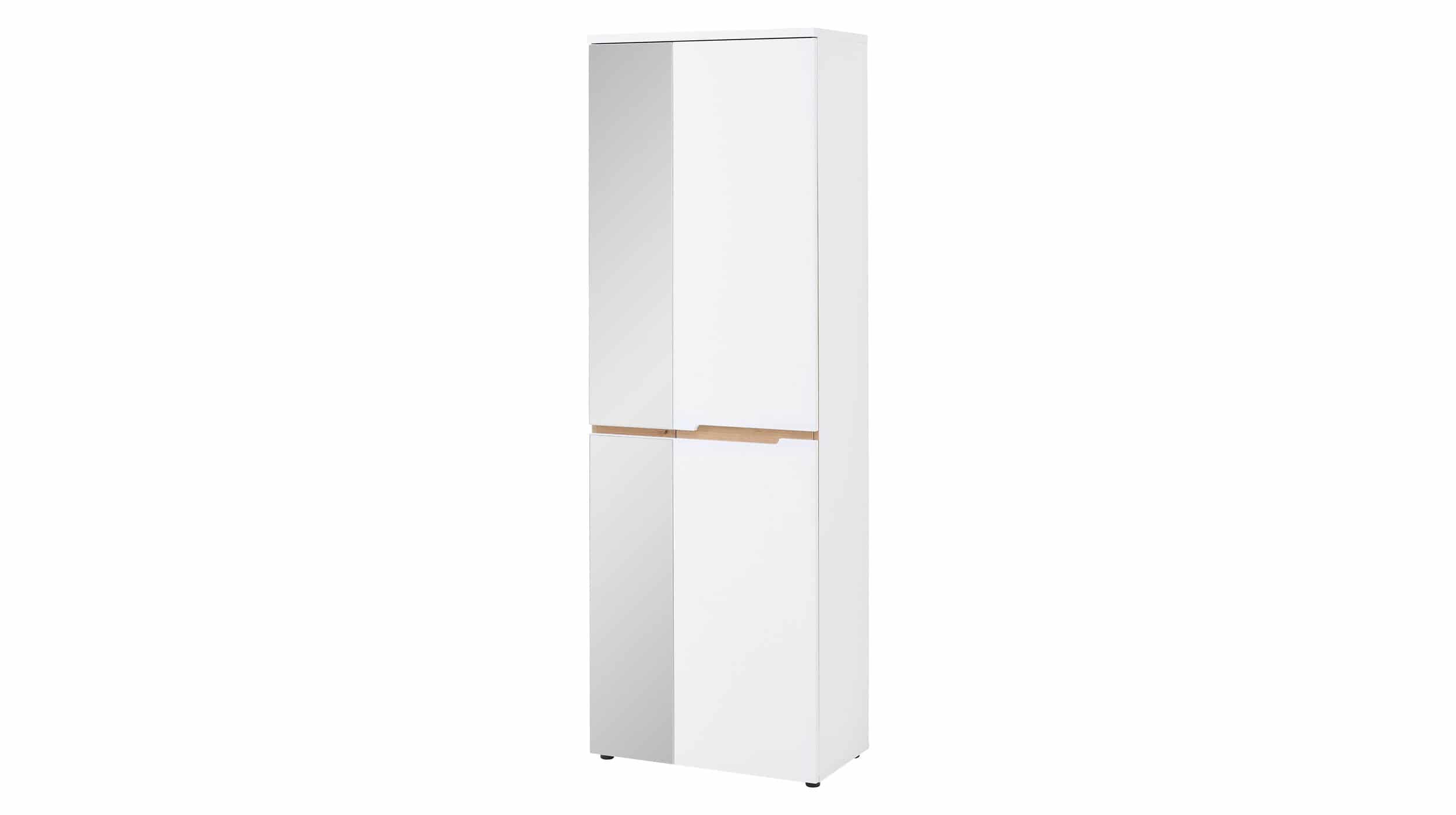 Garderobenschrank mit Spiegel weiß - Artisan Eiche 80 cm - MEMPHIS 