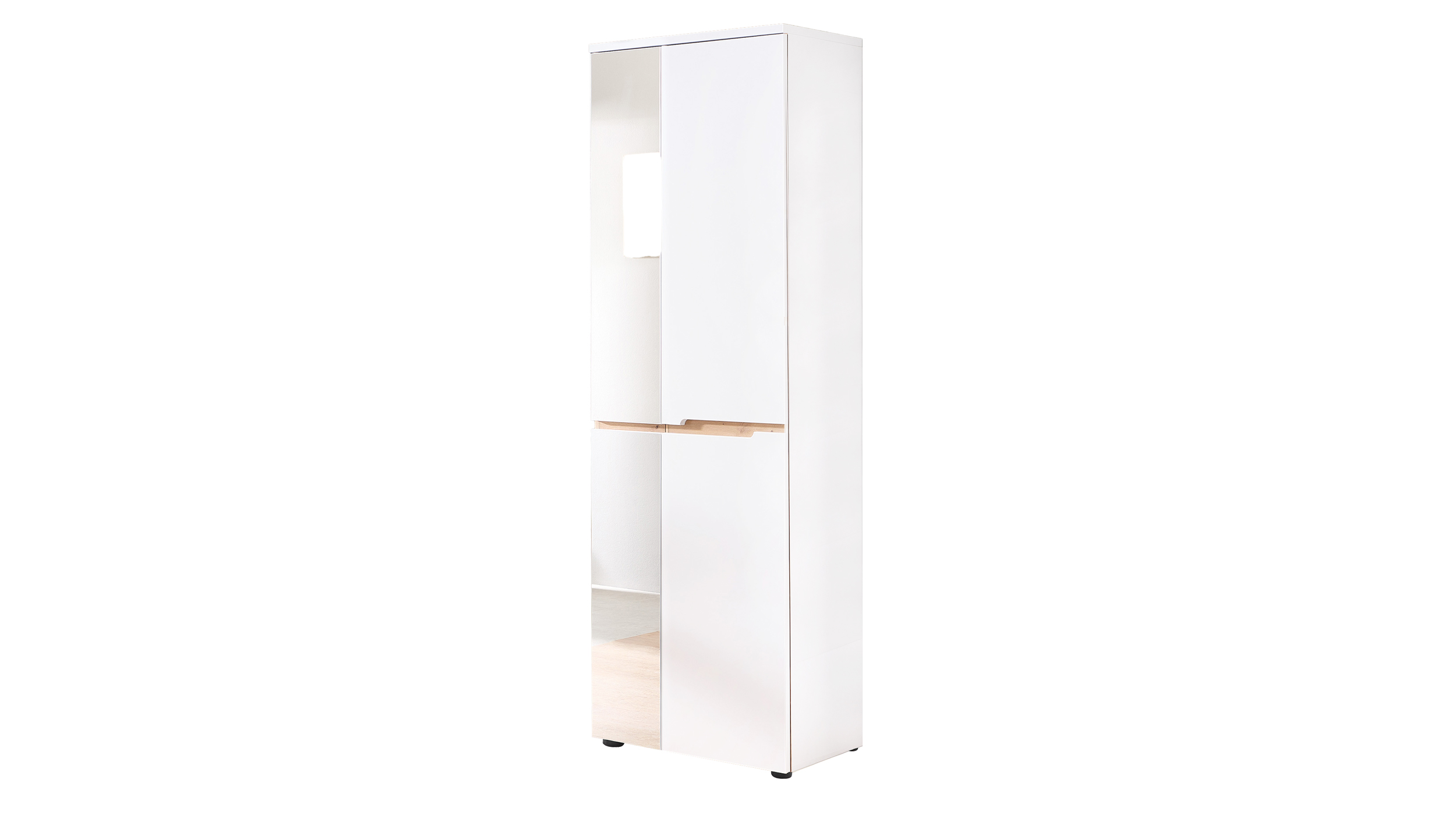 Garderobenschrank mit Spiegel weiß - Artisan Eiche 65 cm - MEMPHIS 