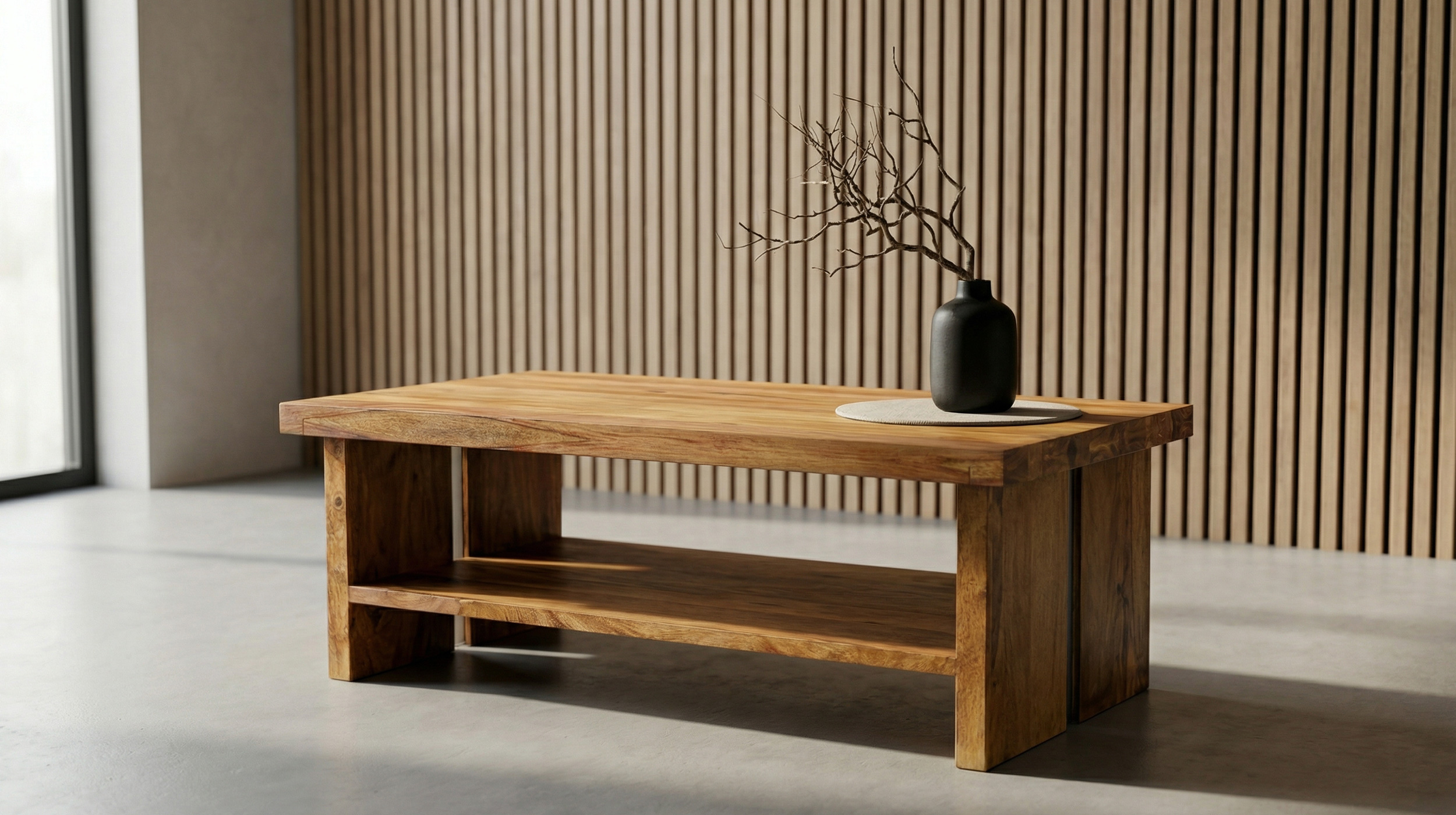 Couchtisch Massivholz Sheesham 130 x 70 cm - SENSO