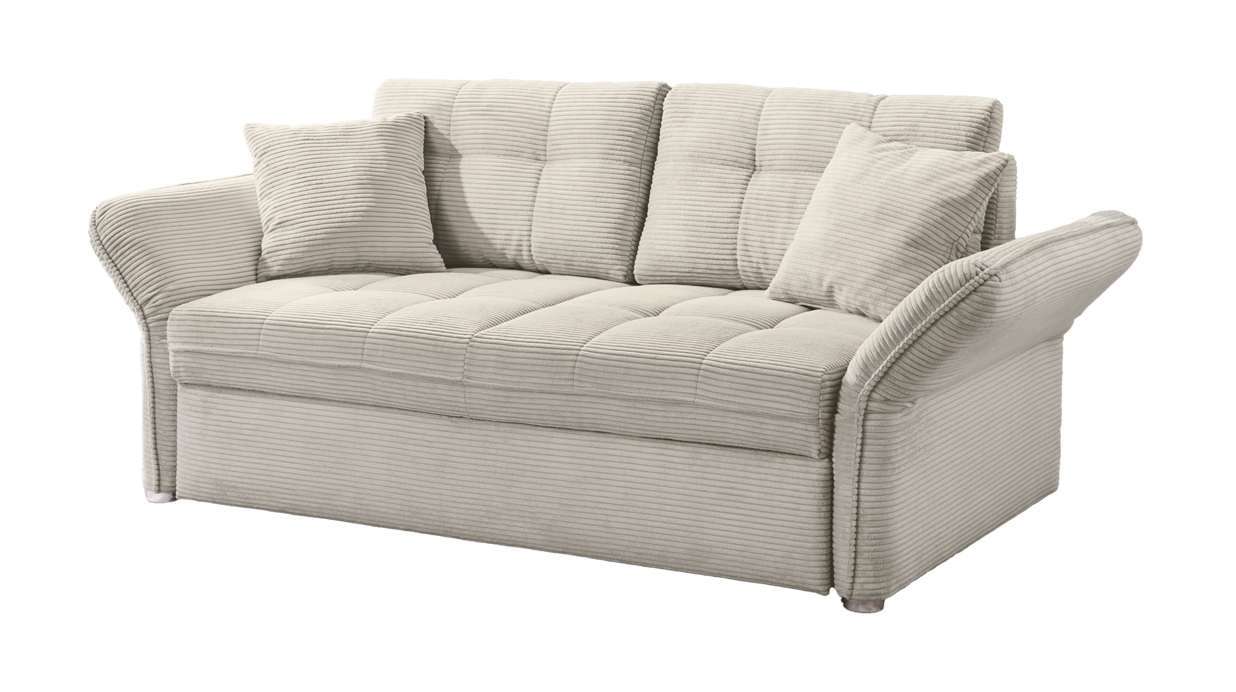 Schlafsofa Cord beige ausziehbar 167 x 105 cm - LEON