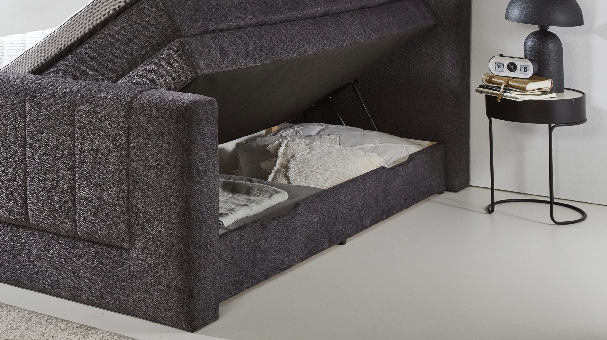 Boxspringbett 180 x 200 cm Bettkasten anthrazit Stoffbezug - KENOSHA