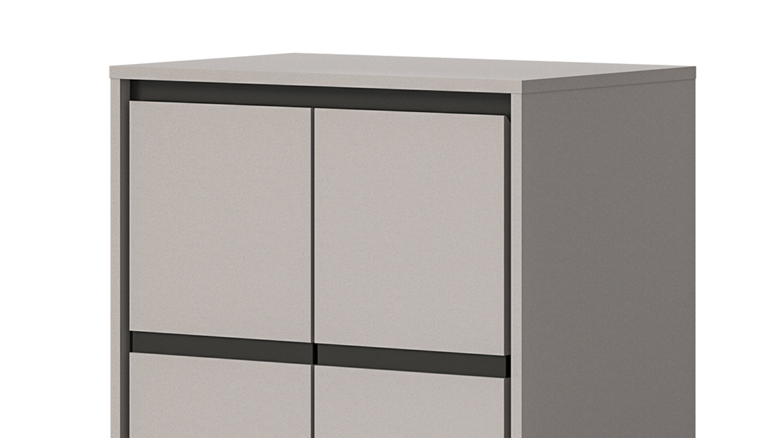 Schuhschrank matt grau 65 x 103 cm 2-türig - JARU